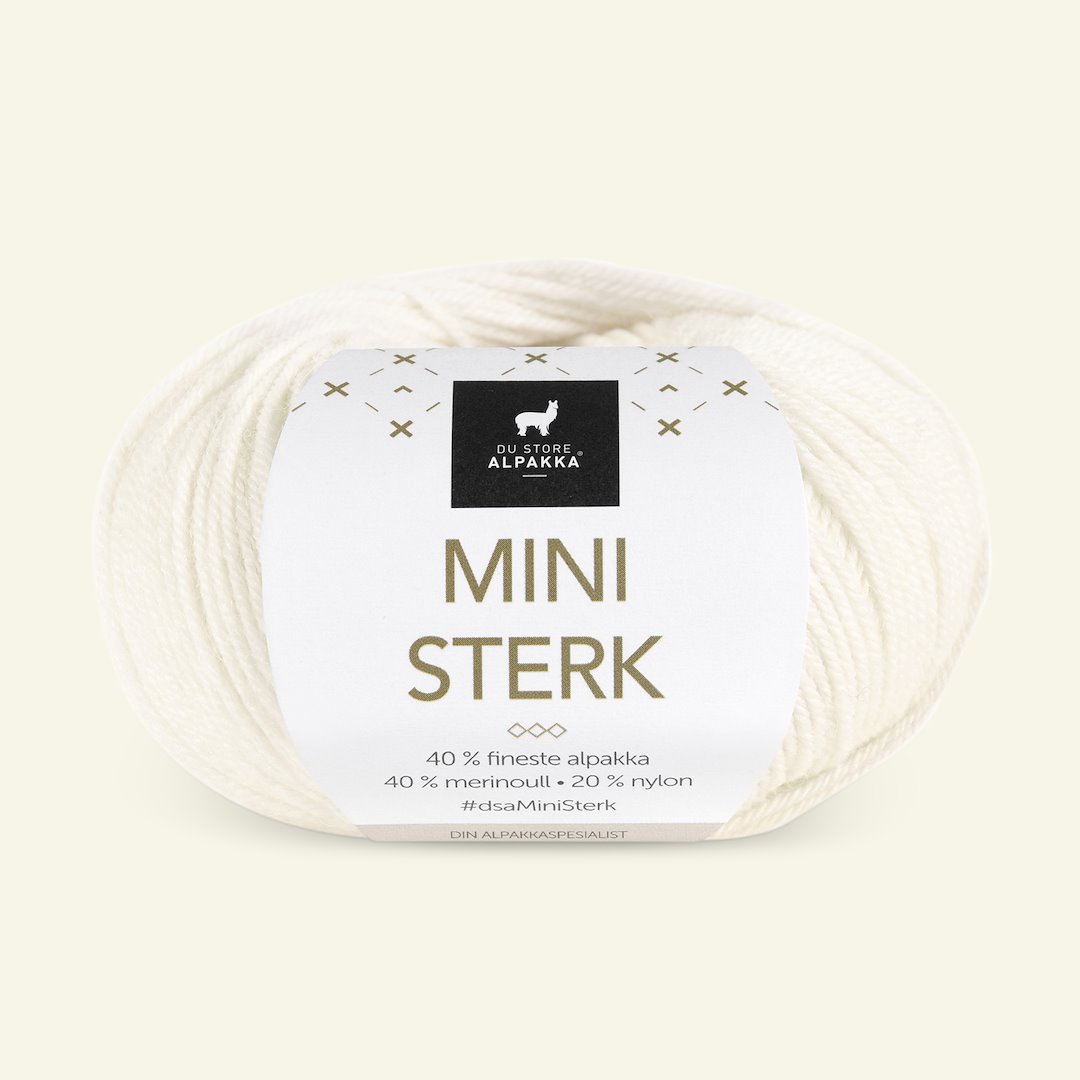 Se Du Store Alpakka, alpaca merino blandingsgarn "Mini Sterk", hvid (851) hos Selfmade