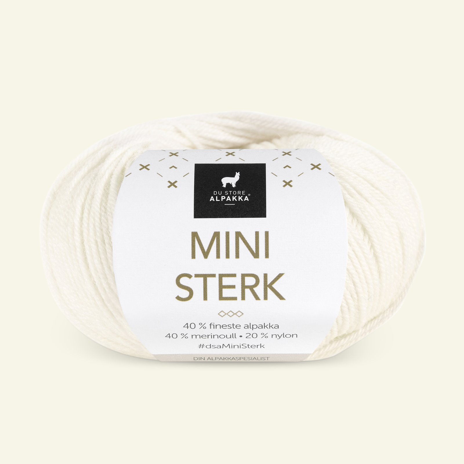 Du Store Alpakka, alpaca merino blandingsgarn "Mini Sterk", hvid (851) 90000636_pack