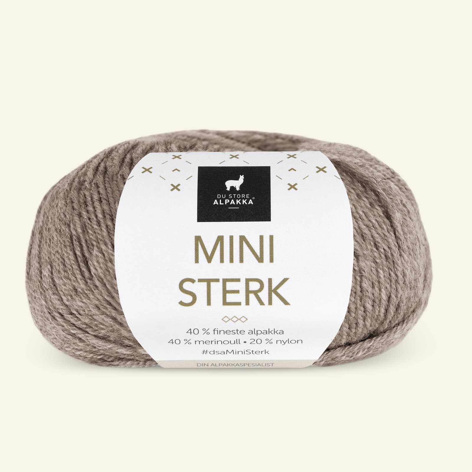 Du Store Alpakka, alpaca merino blandingsgarn "Mini Sterk", lys brun mel (823) 90000627_pack