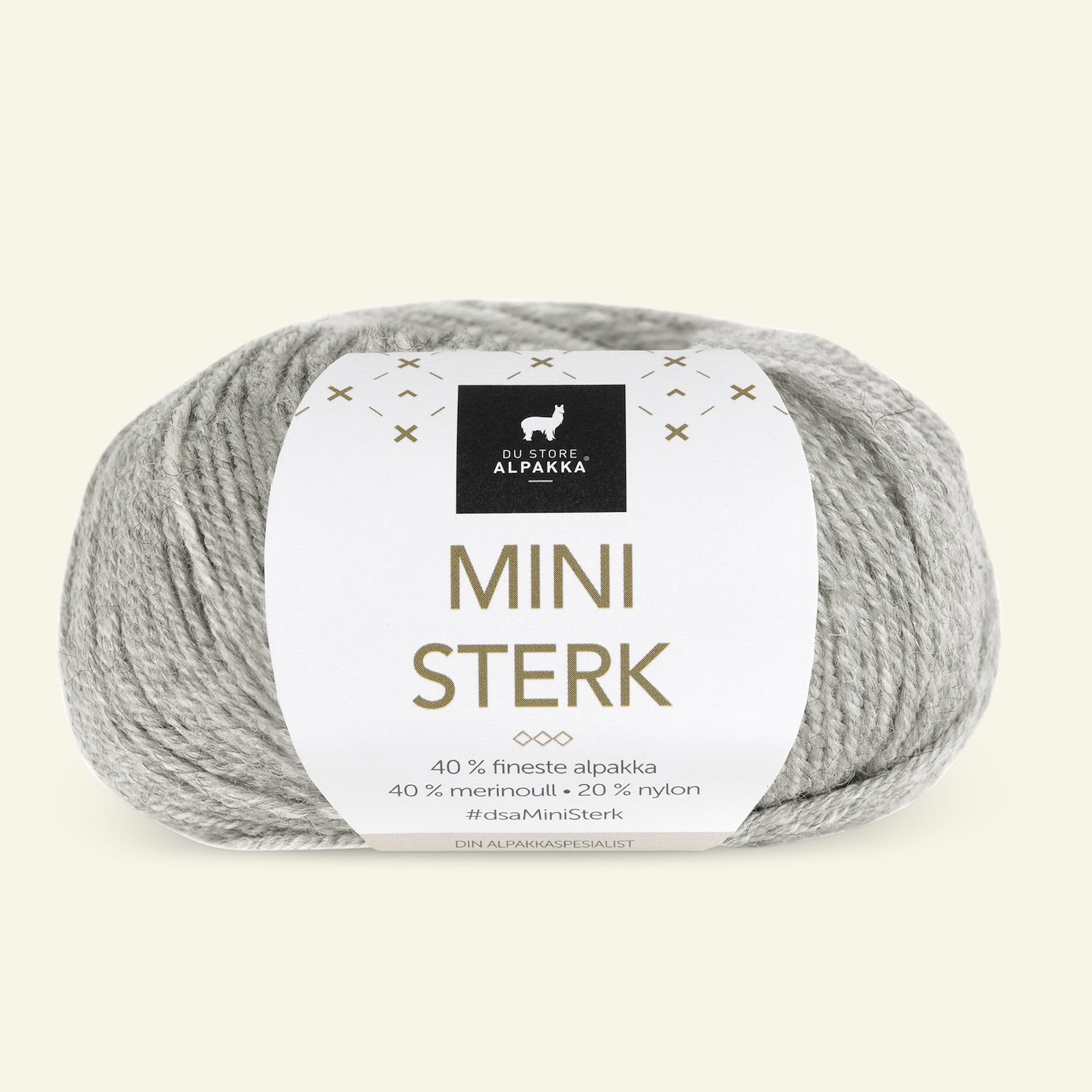 Du Store Alpakka, alpaca merino blandingsgarn "Mini Sterk", lys grå mel. (841) 90000632_pack