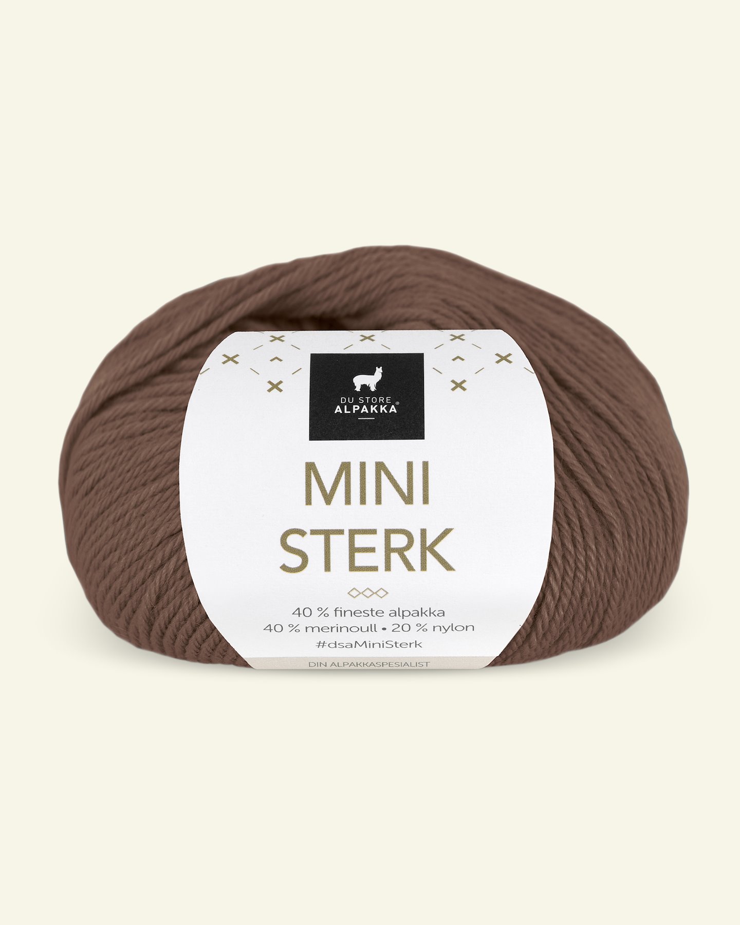 Du Store Alpakka, alpaca merino blandingsgarn "Mini Sterk", mahogni (904) 90000647_pack
