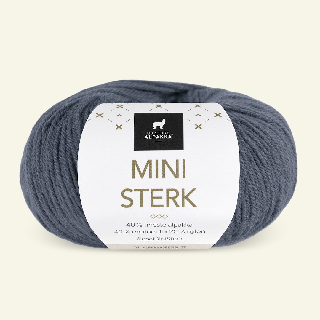 Se Du Store Alpakka, alpaca merino blandingsgarn "Mini Sterk", mørk gråblå (861) hos Selfmade