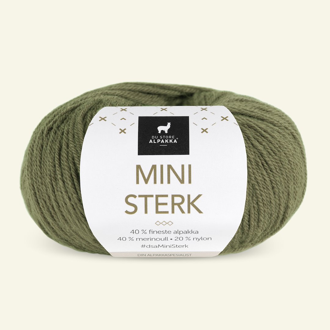 Se Du Store Alpakka, alpaca merino blandingsgarn "Mini Sterk", mørk lime (812) hos Selfmade