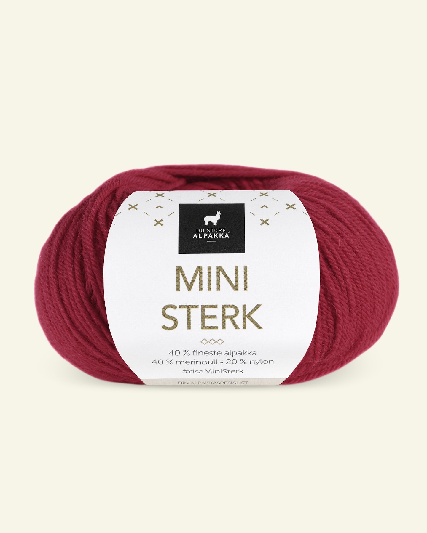 Du Store Alpakka, alpaca merino blandingsgarn "Mini Sterk", mørk rød (819) 90000625_pack