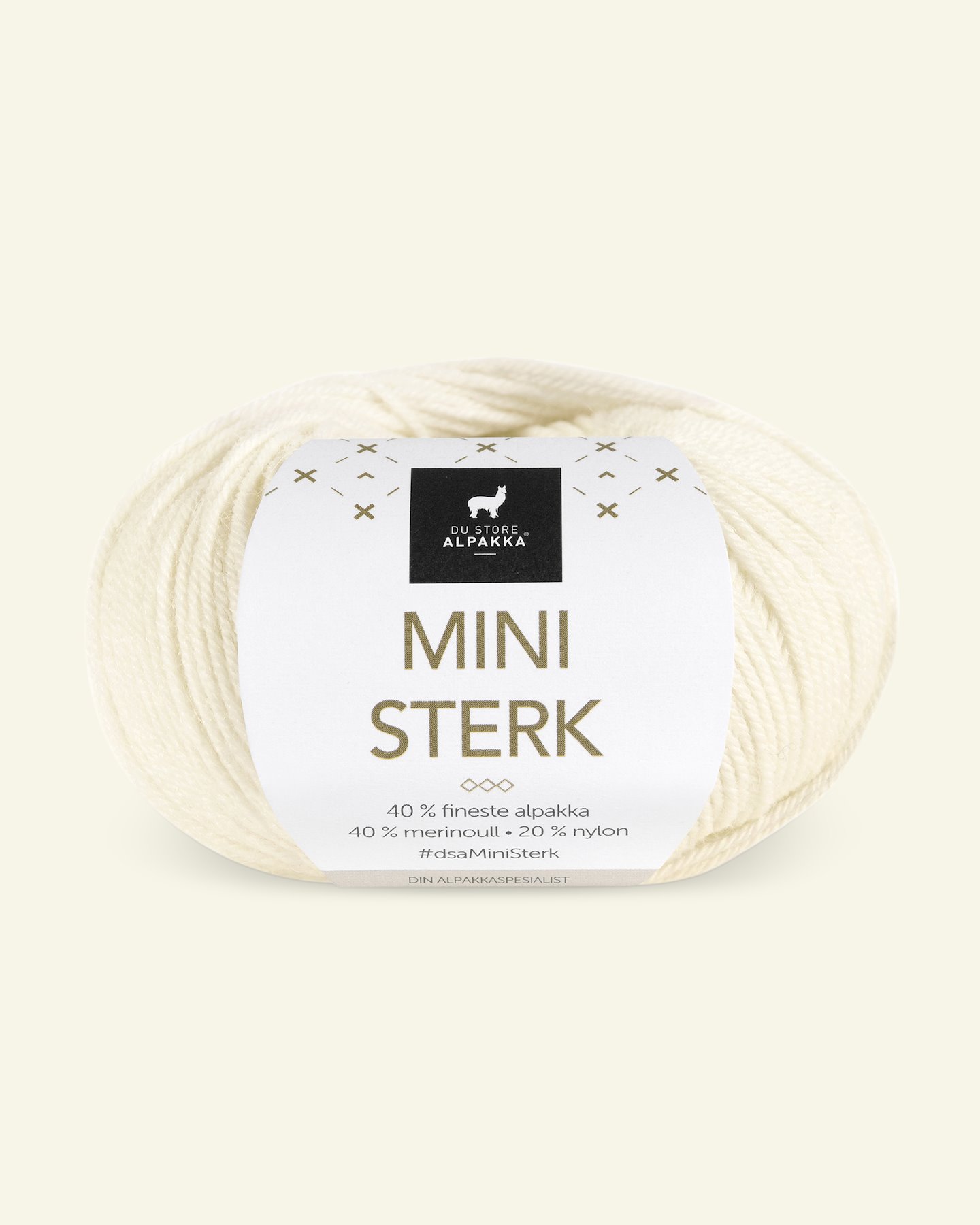 Du Store Alpakka, alpaca merino blandingsgarn "Mini Sterk", offwhite (806) 90000621_pack