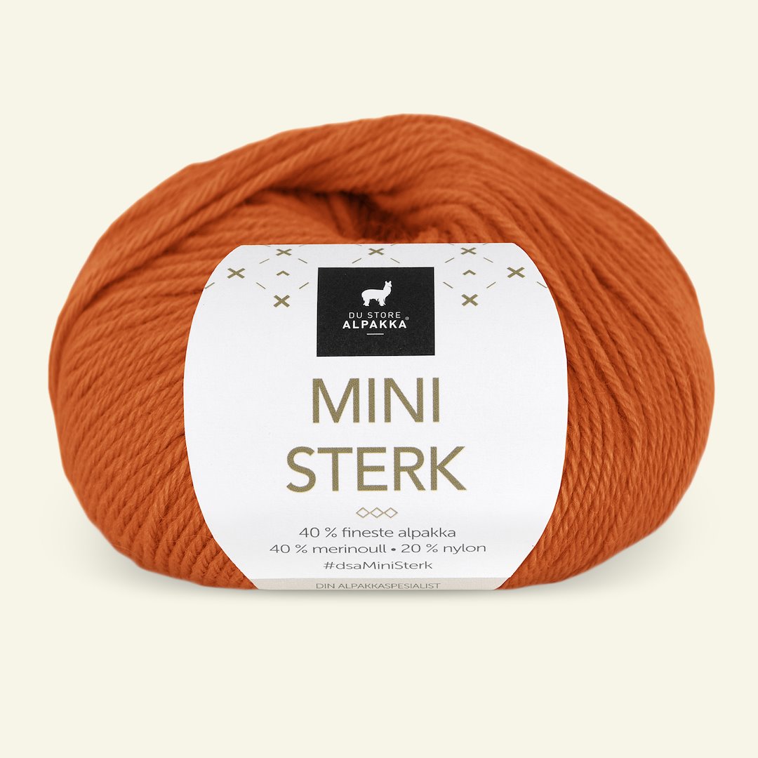 Se Du Store Alpakka, alpaca merino blandingsgarn "Mini Sterk", orange (908) hos Selfmade