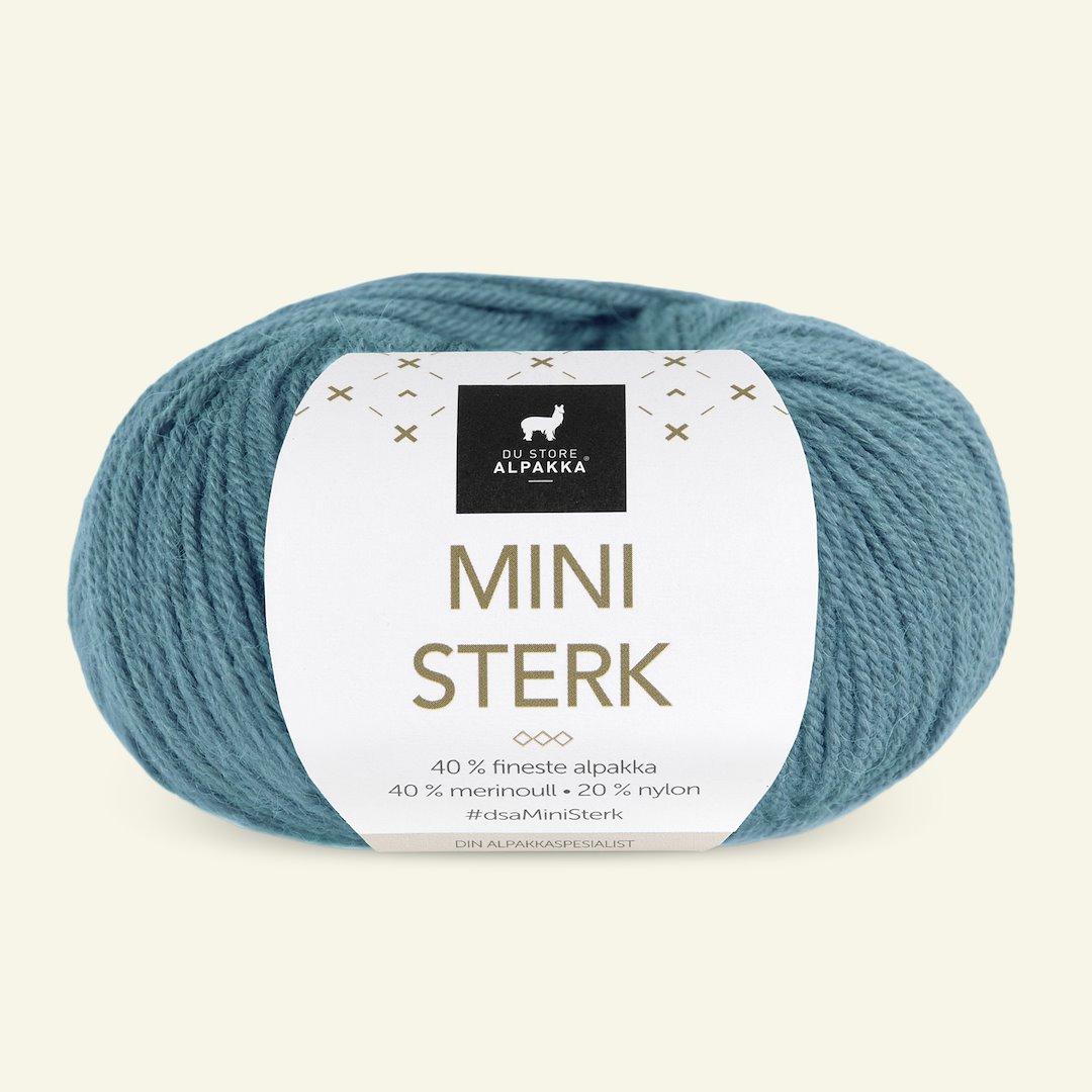 Se Du Store Alpakka, alpaca merino blandingsgarn "Mini Sterk", petrol grøn (857) hos Selfmade