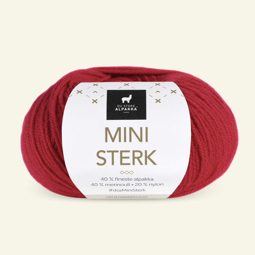 Se Du Store Alpakka, alpaca merino blandingsgarn "Mini Sterk", rød (828) hos Selfmade