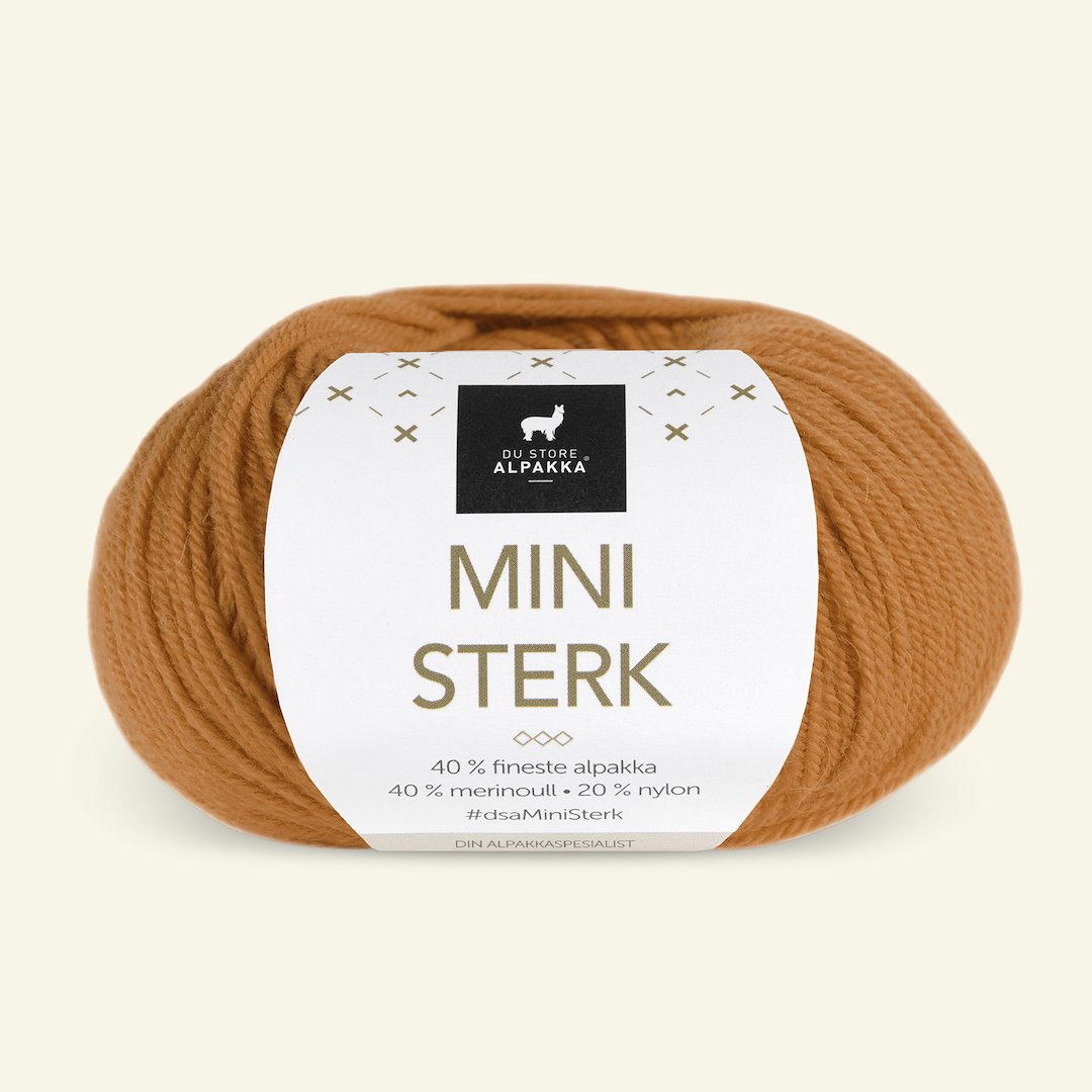 Se Du Store Alpakka, alpaca merino blandingsgarn "Mini Sterk", safran gul (858) hos Selfmade