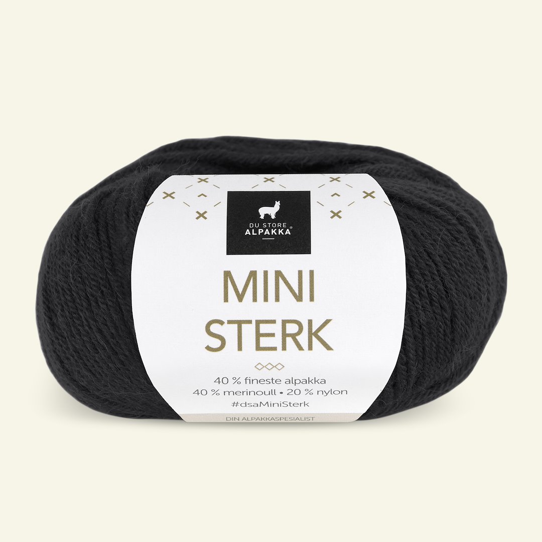 Billede af Du Store Alpakka, alpaca merino blandingsgarn "Mini Sterk", sort (809)