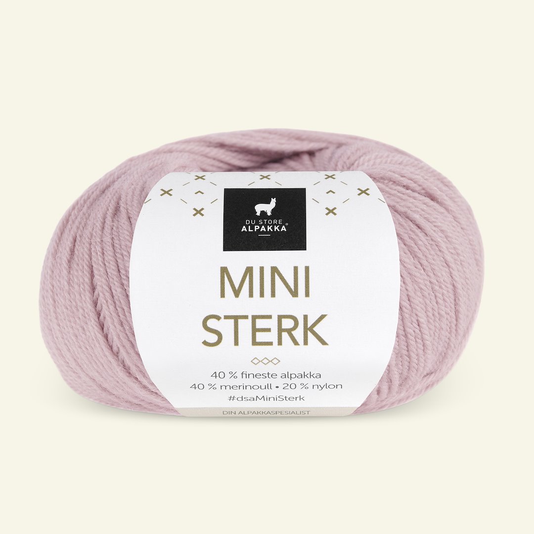Se Du Store Alpakka, alpaca merino blandingsgarn "Mini Sterk", støvet rosa (850) hos Selfmade