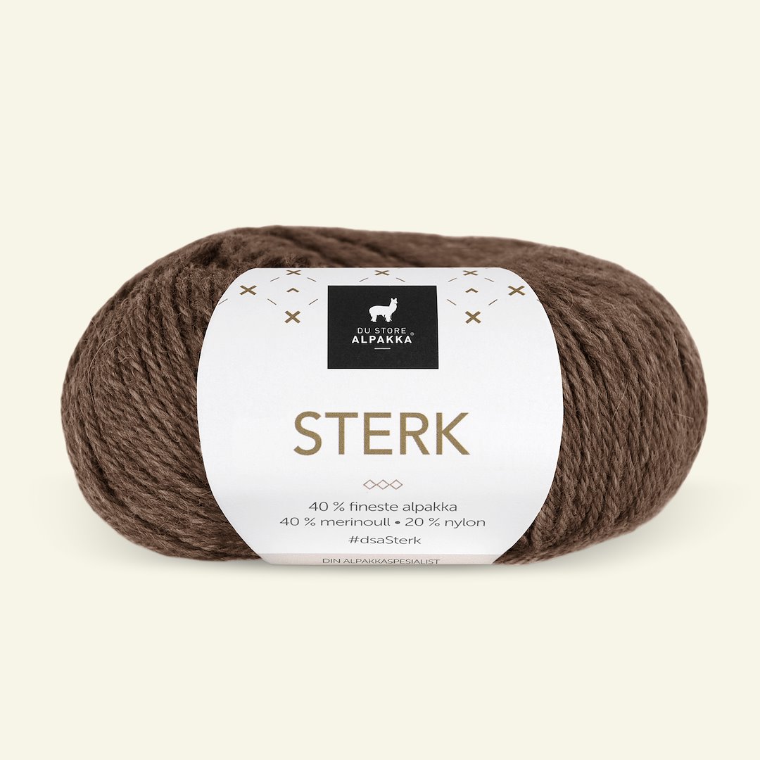 Se Du Store Alpakka, alpaca merino blandingsgarn, "Sterk", brun melange (824) hos Selfmade