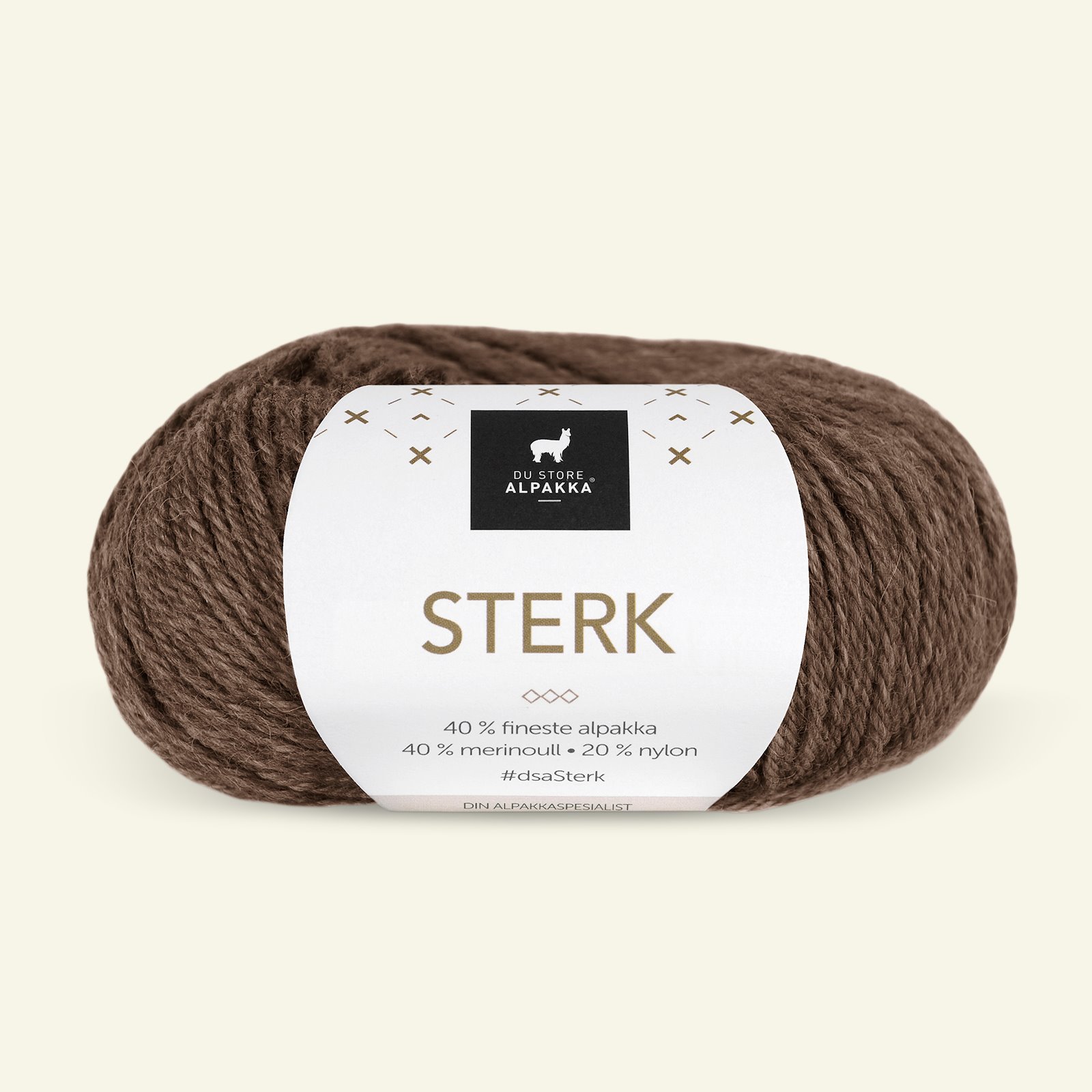 Du Store Alpakka, alpaca merino blandingsgarn, "Sterk", brun melange (824) 90000665_pack