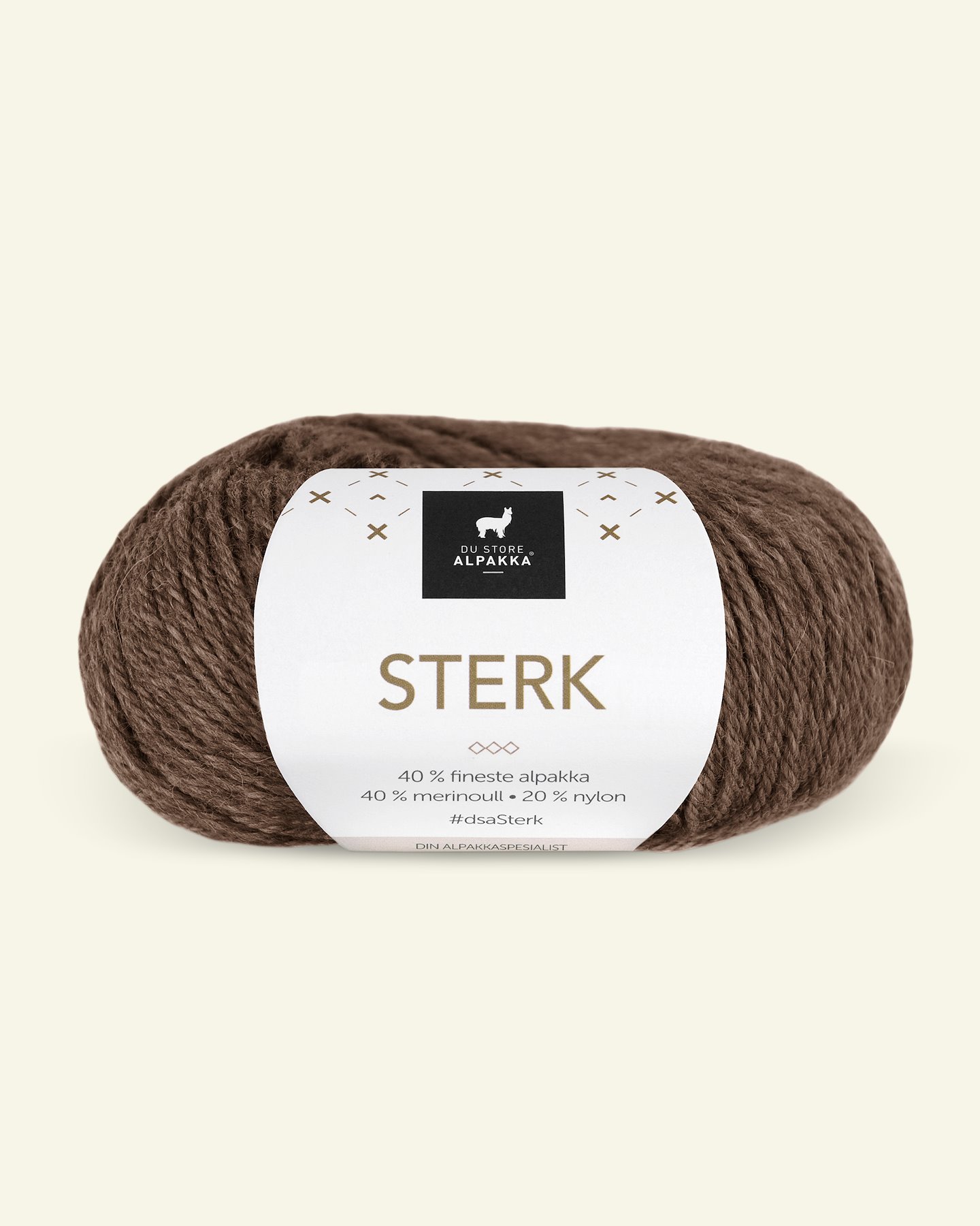 Du Store Alpakka, alpaca merino blandingsgarn, "Sterk", brun melange (824) 90000665_pack