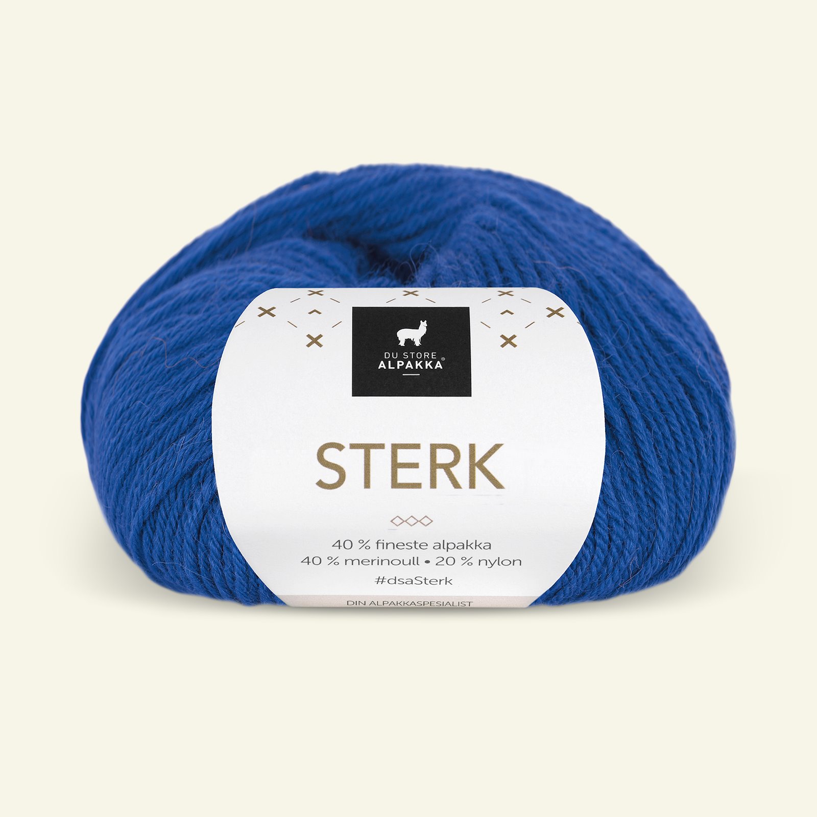 Du Store Alpakka, alpaca merino blandingsgarn, "Sterk", cobolt blå (904) 90000696_pack
