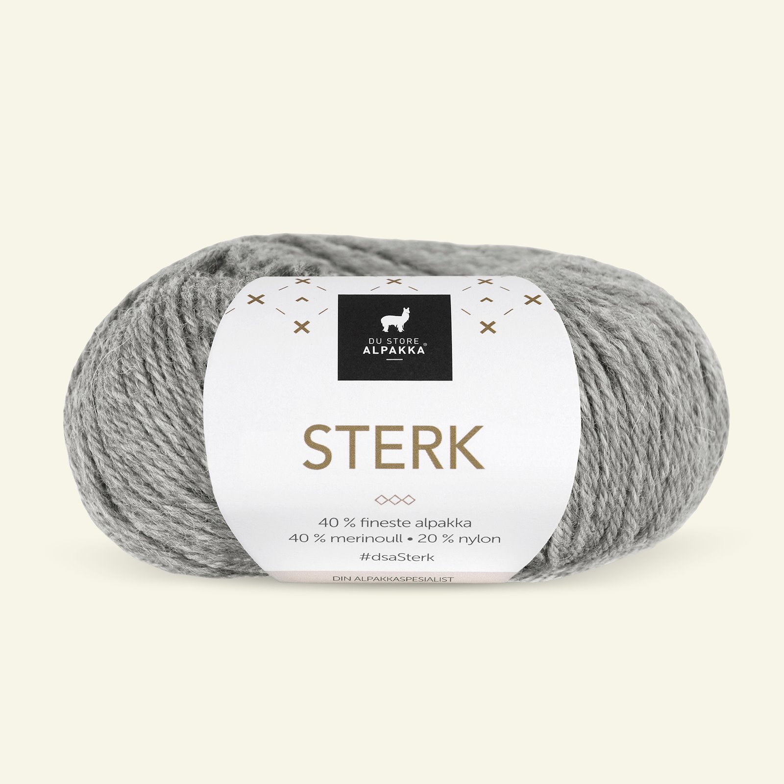 Du Store Alpakka, alpaca merino blandingsgarn, "Sterk", grå melange (822) 90000663_pack