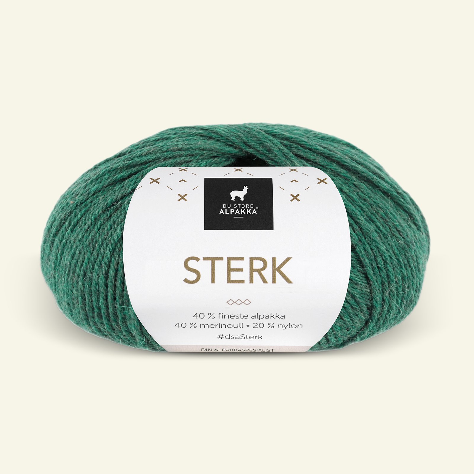 Du Store Alpakka, alpaca merino blandingsgarn, "Sterk", grøn melange (888) 90000689_pack