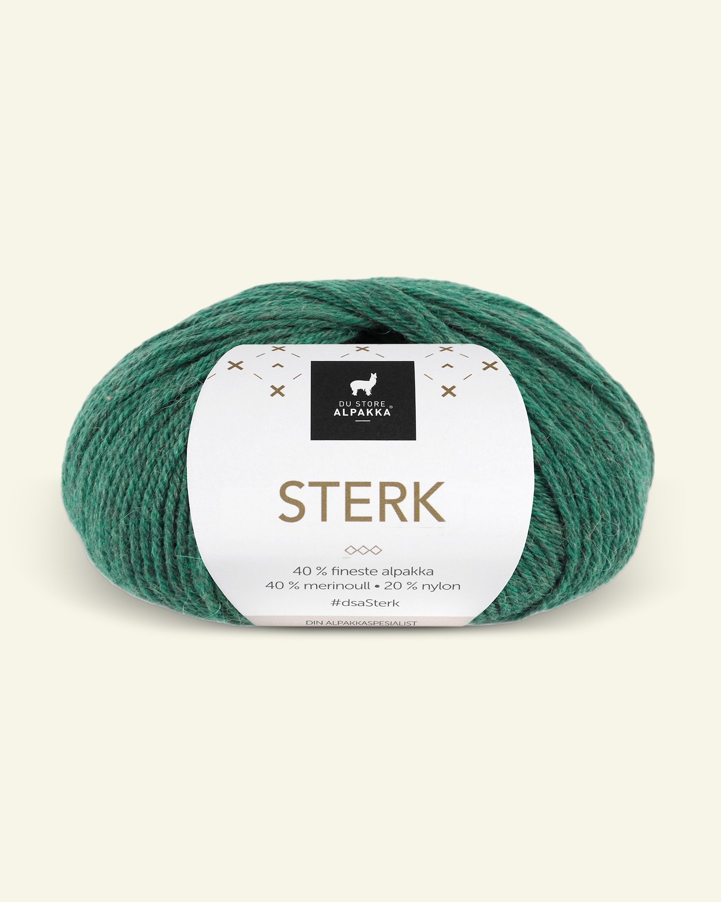 Du Store Alpakka, alpaca merino blandingsgarn, "Sterk", grøn melange (888) 90000689_pack