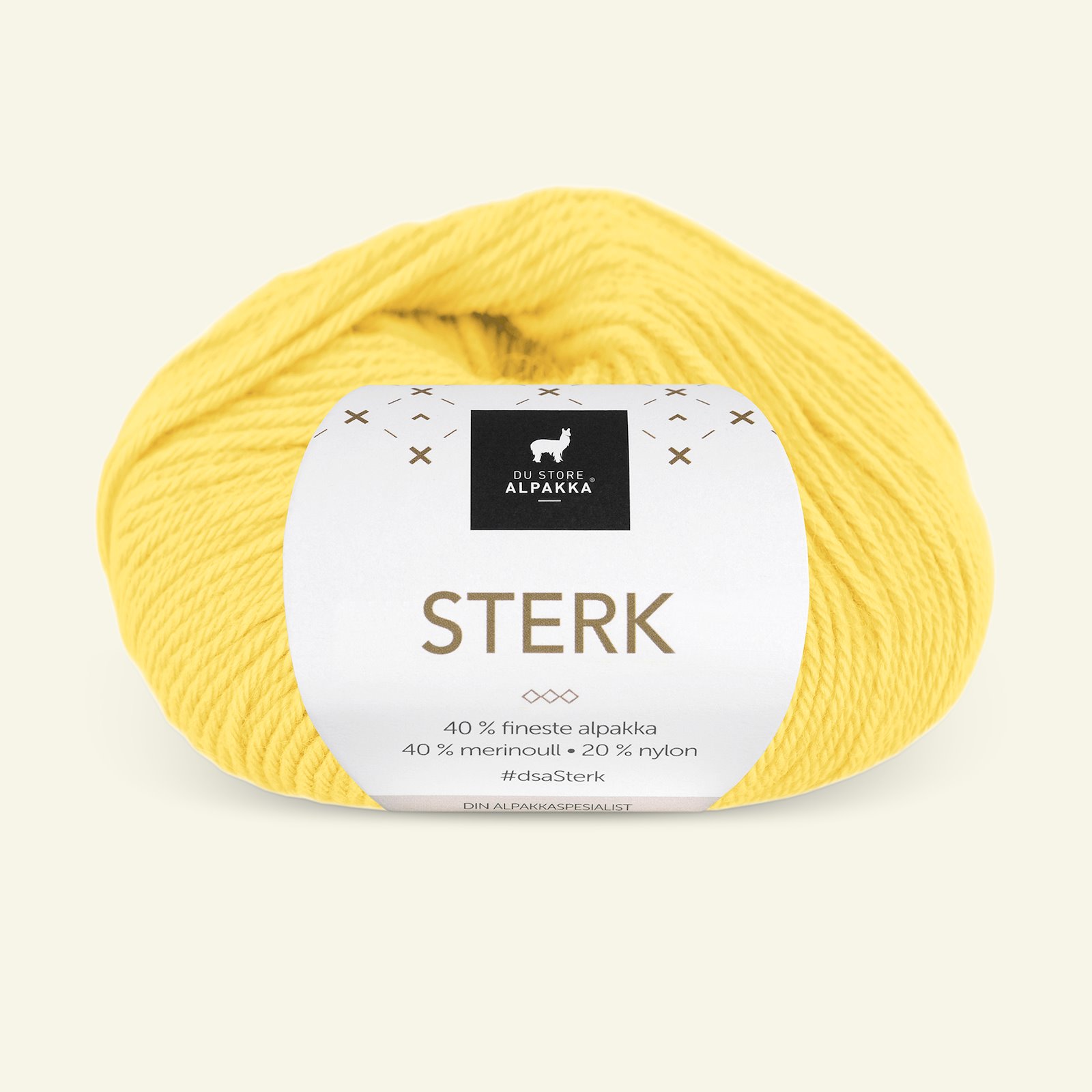 Du Store Alpakka, alpaca merino blandingsgarn, "Sterk", gul (914) 90000706_pack