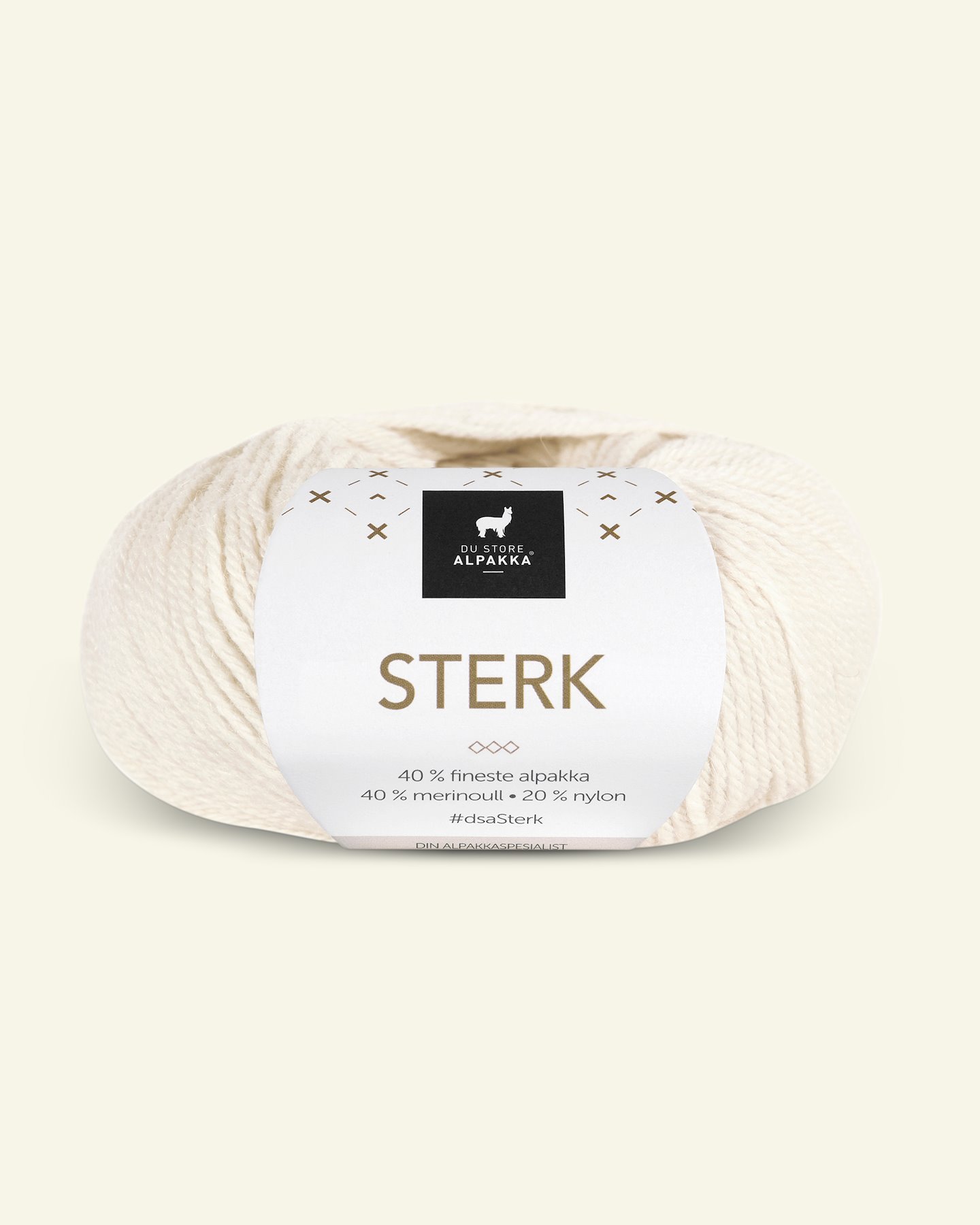 Du Store Alpakka, alpaca merino blandingsgarn, "Sterk", hvid (851) 90000677_pack