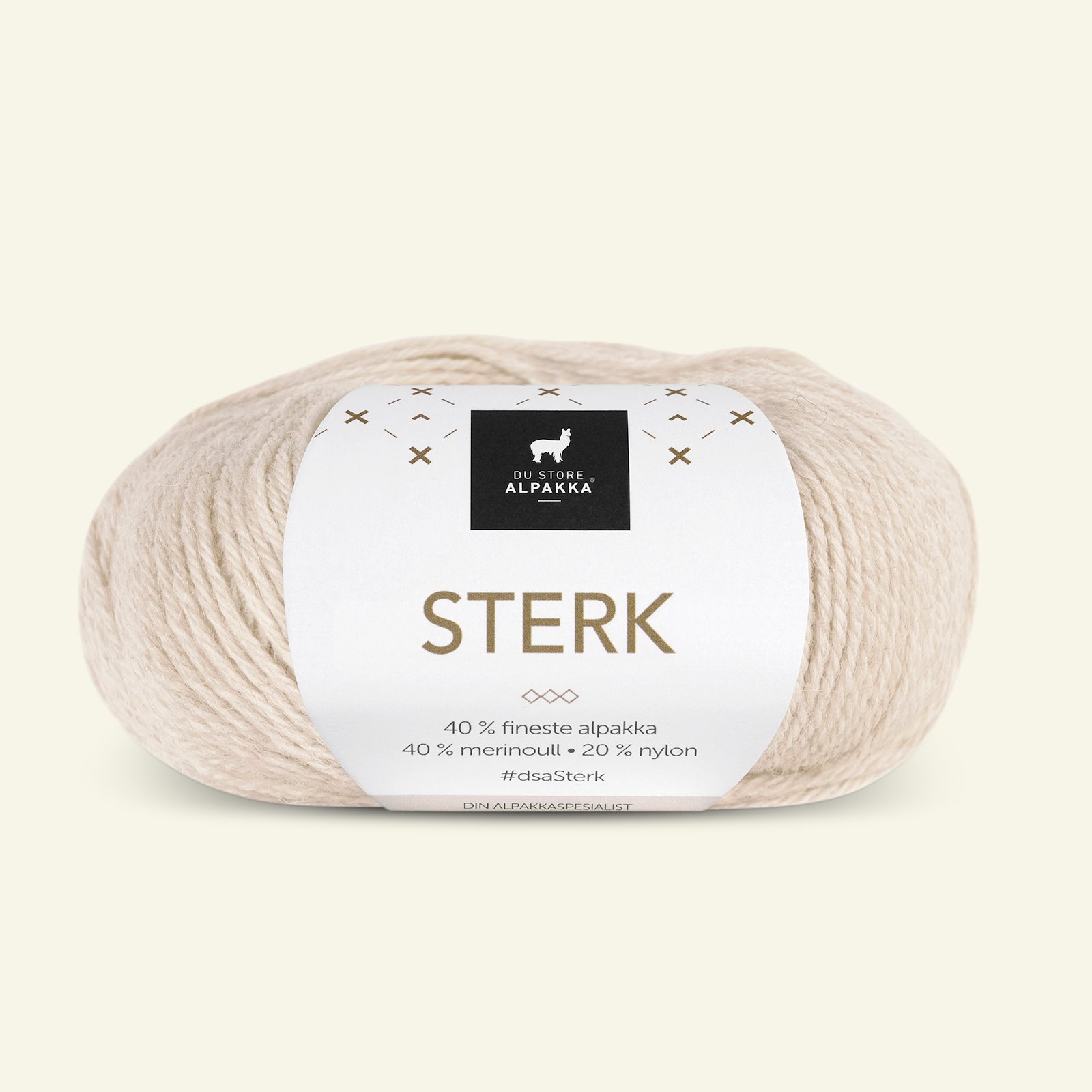 Du Store Alpakka, alpaca merino blandingsgarn, "Sterk", lys beige melange (845) 90000674_pack