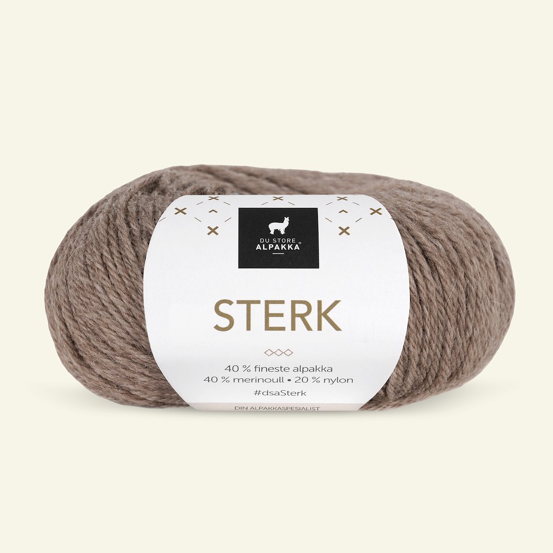 Se Du Store Alpakka, alpaca merino blandingsgarn, "Sterk", lys brun melange (823) hos Selfmade