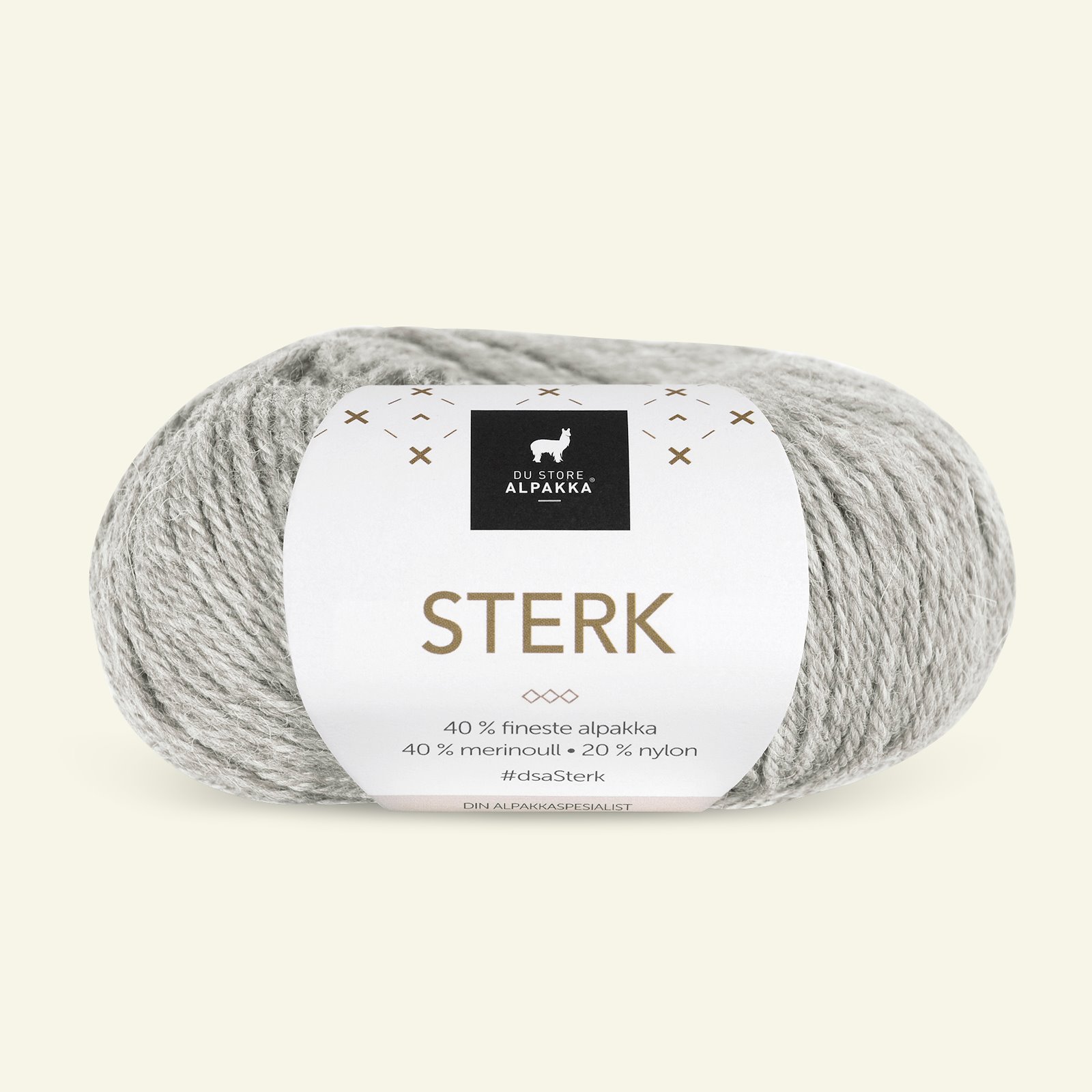 Du Store Alpakka, alpaca merino blandingsgarn, "Sterk", lys grå melange (841) 90000672_pack
