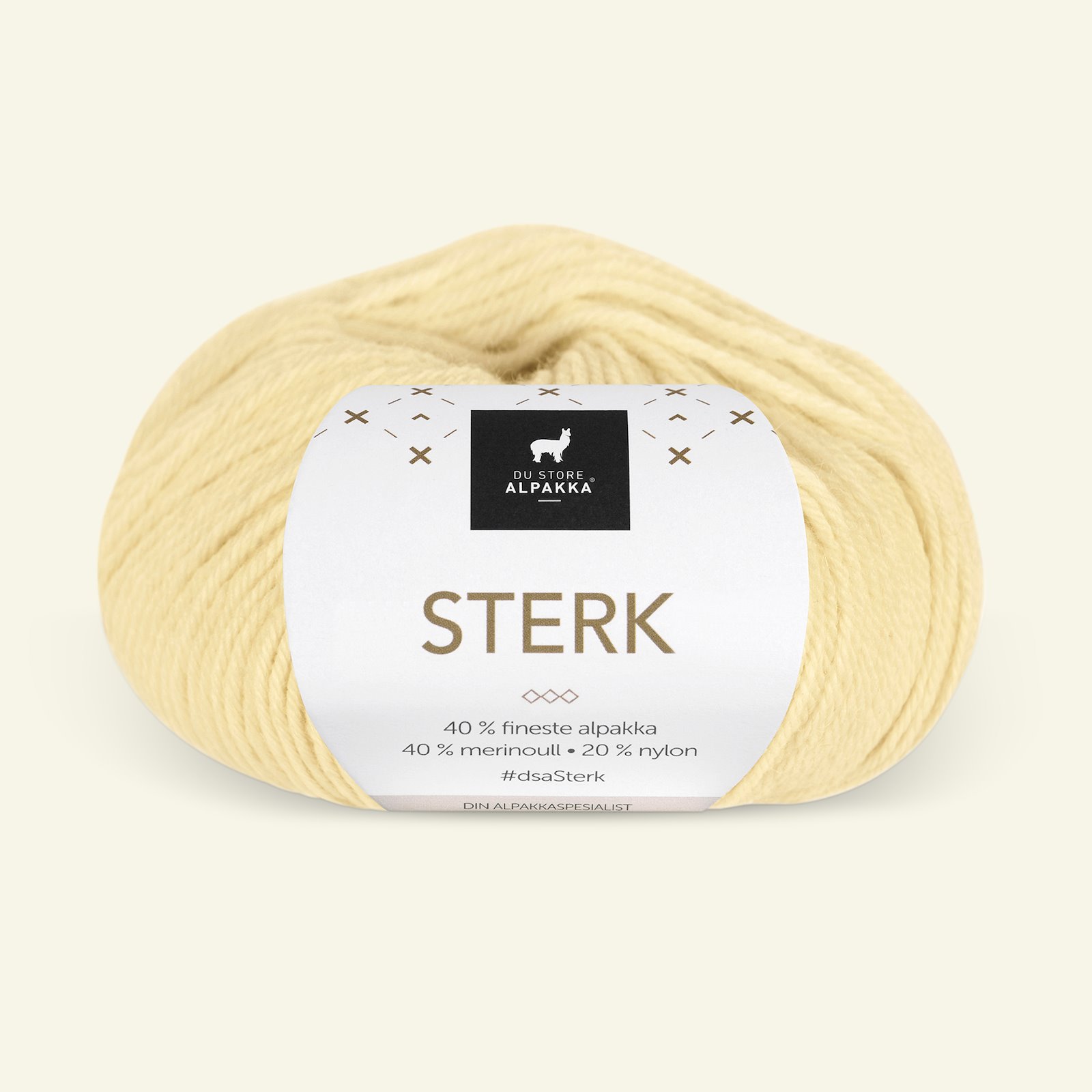 Du Store Alpakka, alpaca merino blandingsgarn, "Sterk", lys gu (913) 90000705_pack