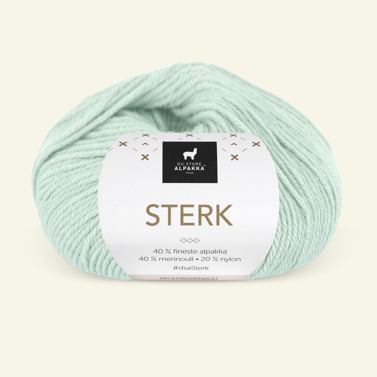 Du Store Alpakka, alpaca merino blandingsgarn, "Sterk", mint grøn (915) 90000707_pack