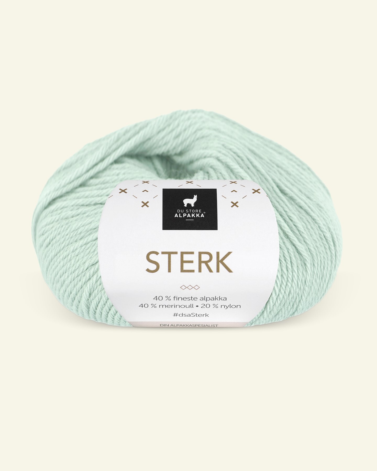 Du Store Alpakka, alpaca merino blandingsgarn, "Sterk", mint grøn (915) 90000707_pack