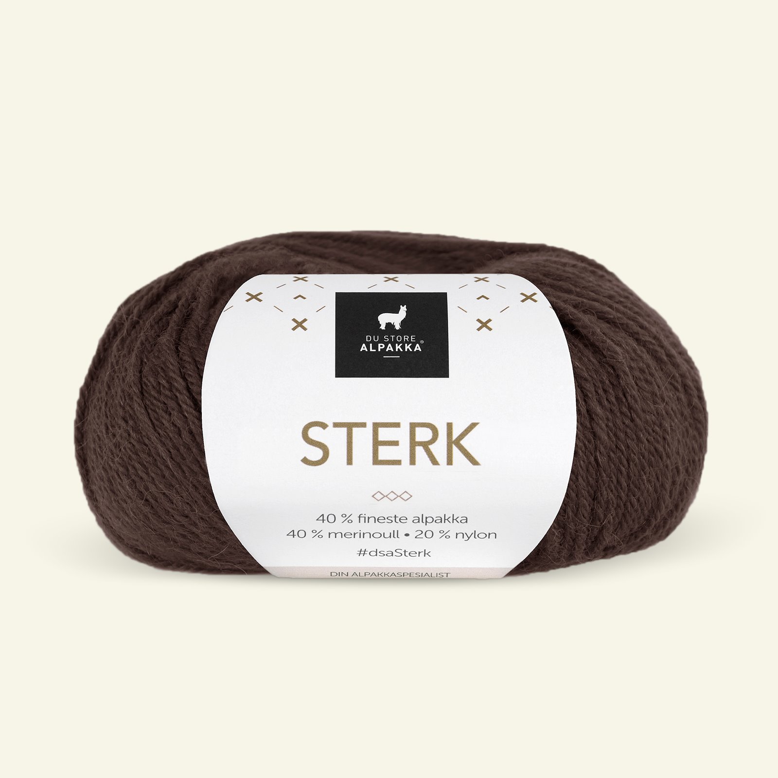 Du Store Alpakka, alpaca merino blandingsgarn, "Sterk", mørk brun (810) 90000659_pack