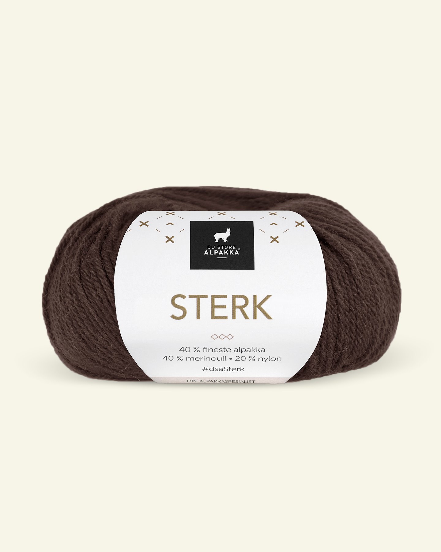 Du Store Alpakka, alpaca merino blandingsgarn, "Sterk", mørk brun (810) 90000659_pack