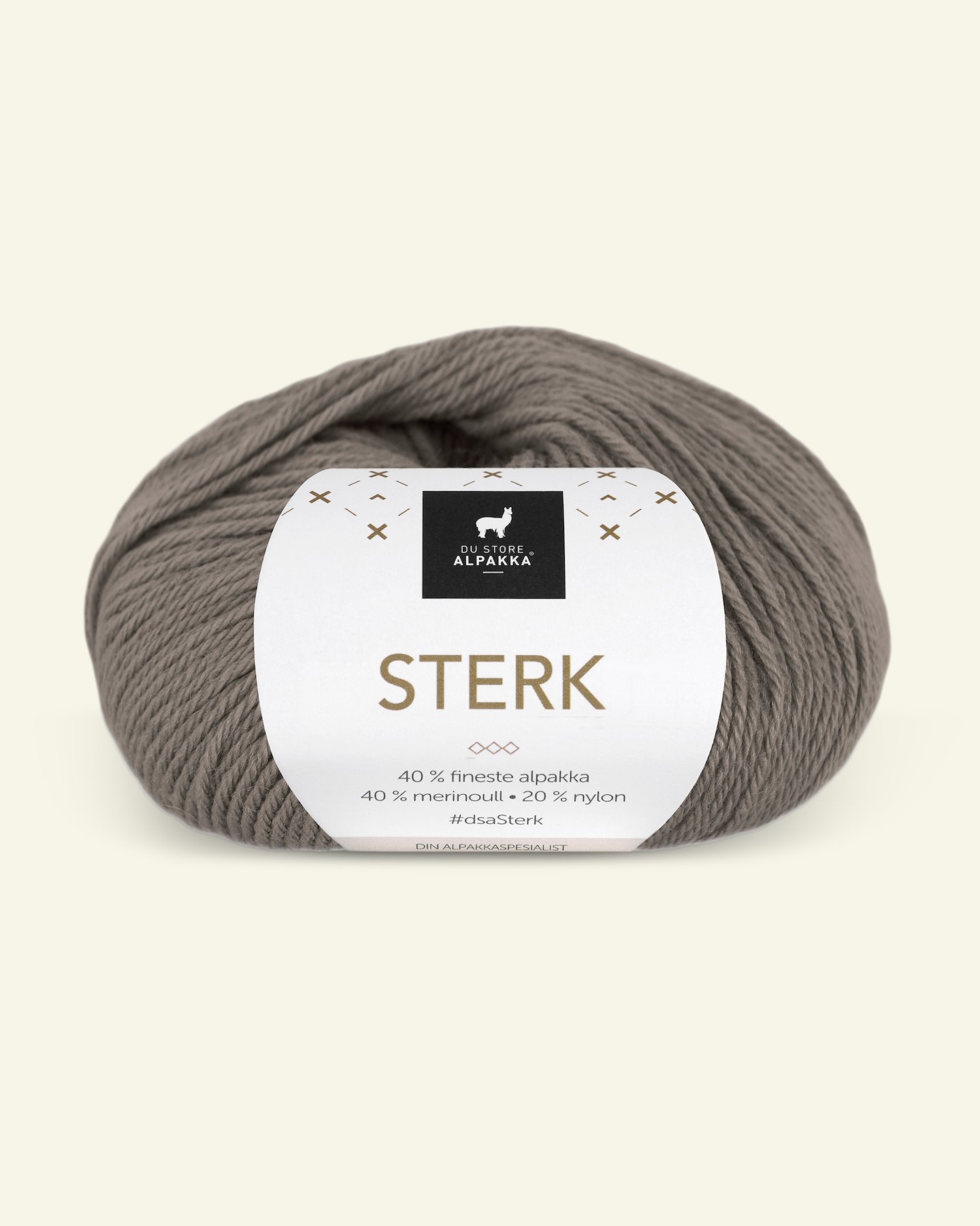 Du Store Alpakka, alpaca merino blandingsgarn, "Sterk", muldvarp (908) 90000700_pack