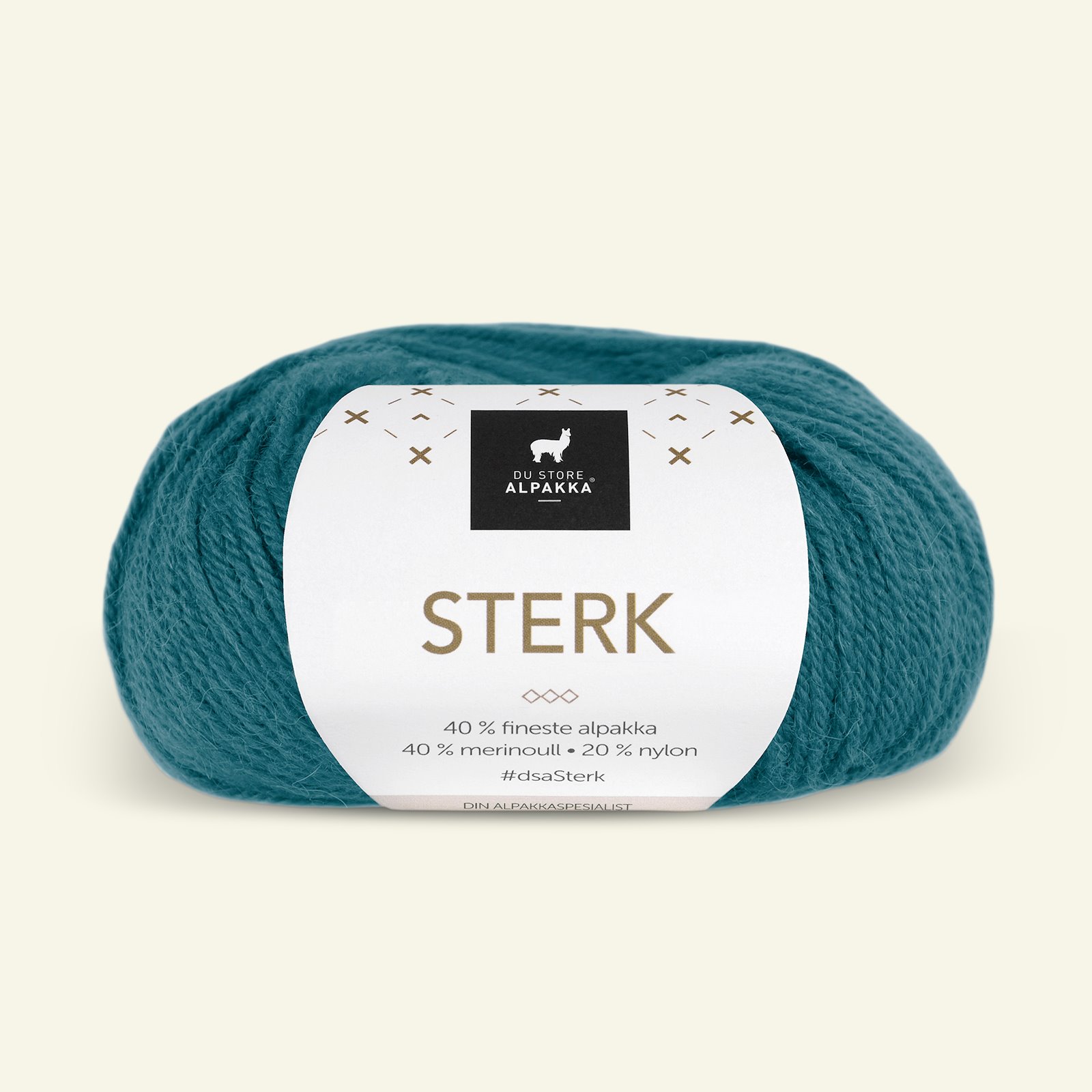 Du Store Alpakka, alpaca merino blandingsgarn, "Sterk", petrol grøn (857) 90000680_pack