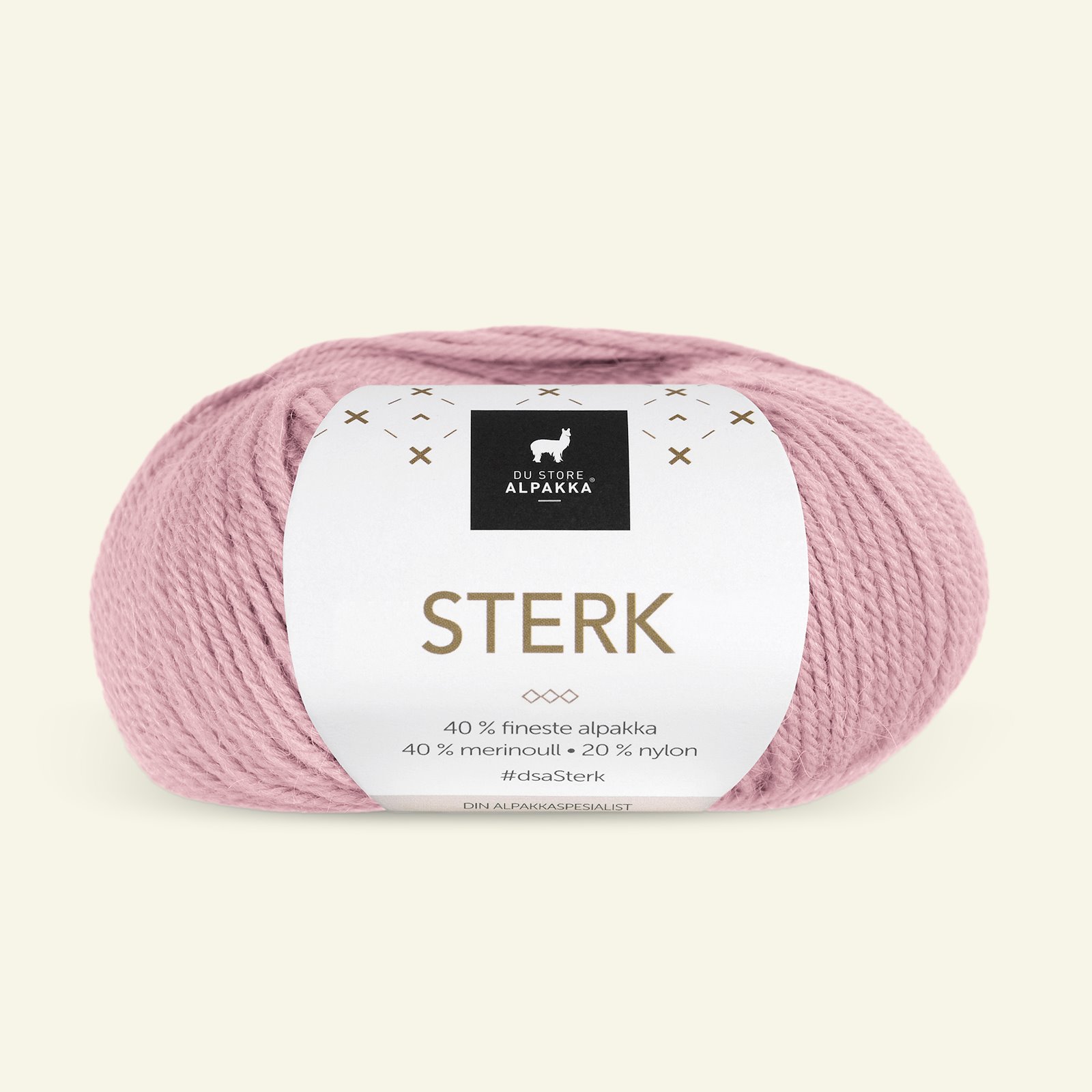 Du Store Alpakka, alpaca merino blandingsgarn, "Sterk", støvet rosa (850) 90000676_pack