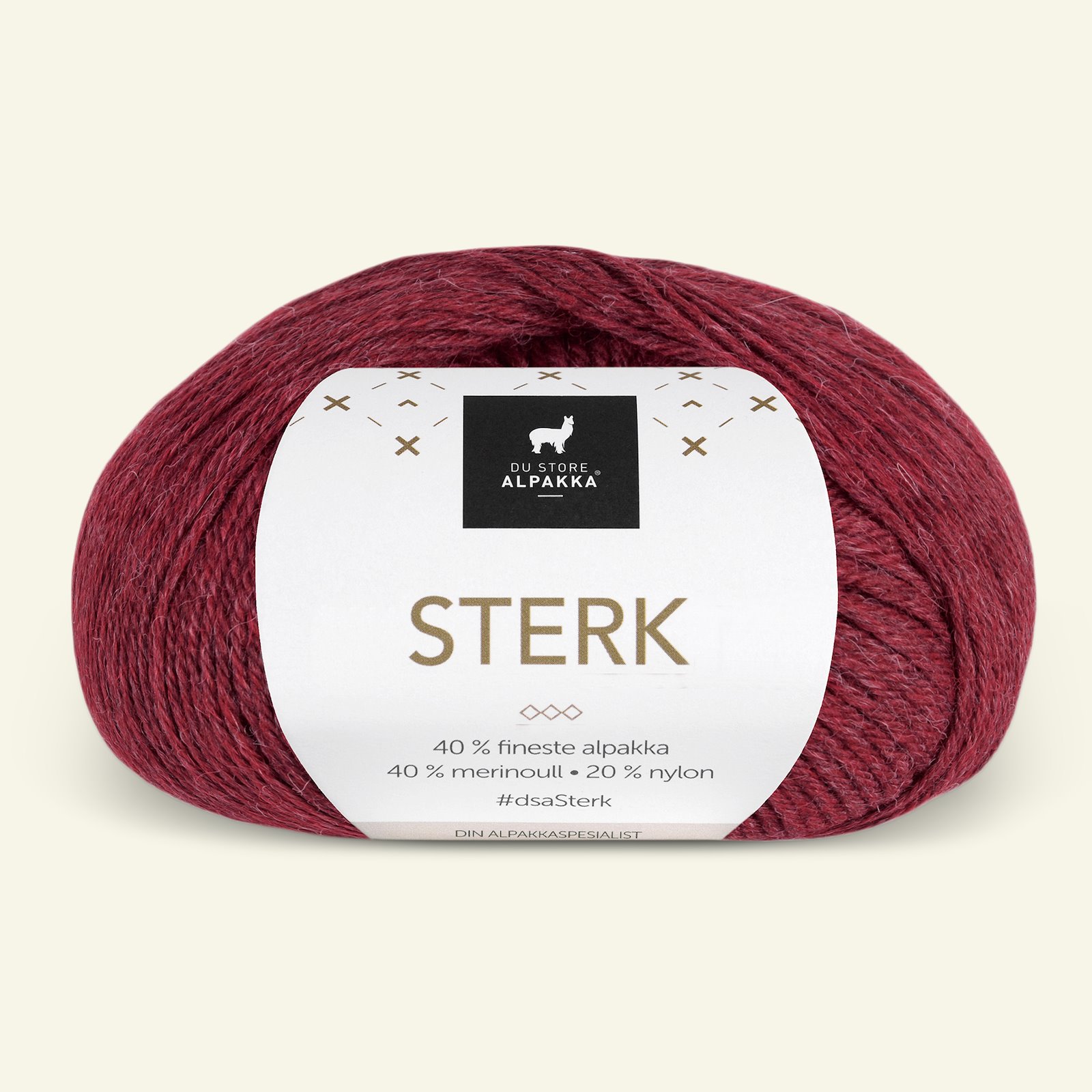 Du Store Alpakka, alpaca merino mixed yarn "Sterk", deep red melange (892) 90000691_pack