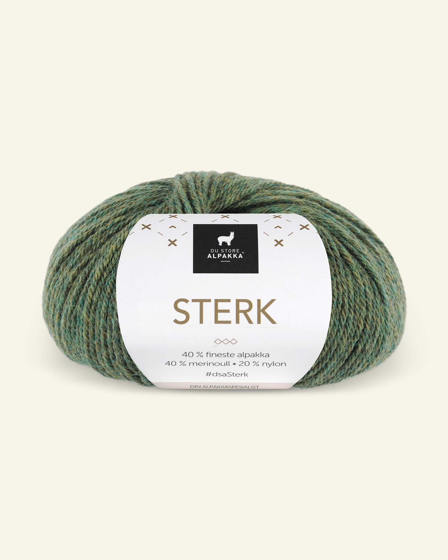 Du Store Alpakka, alpaca merino mixed yarn "Sterk", warm green mel. (889) 90000690_pack