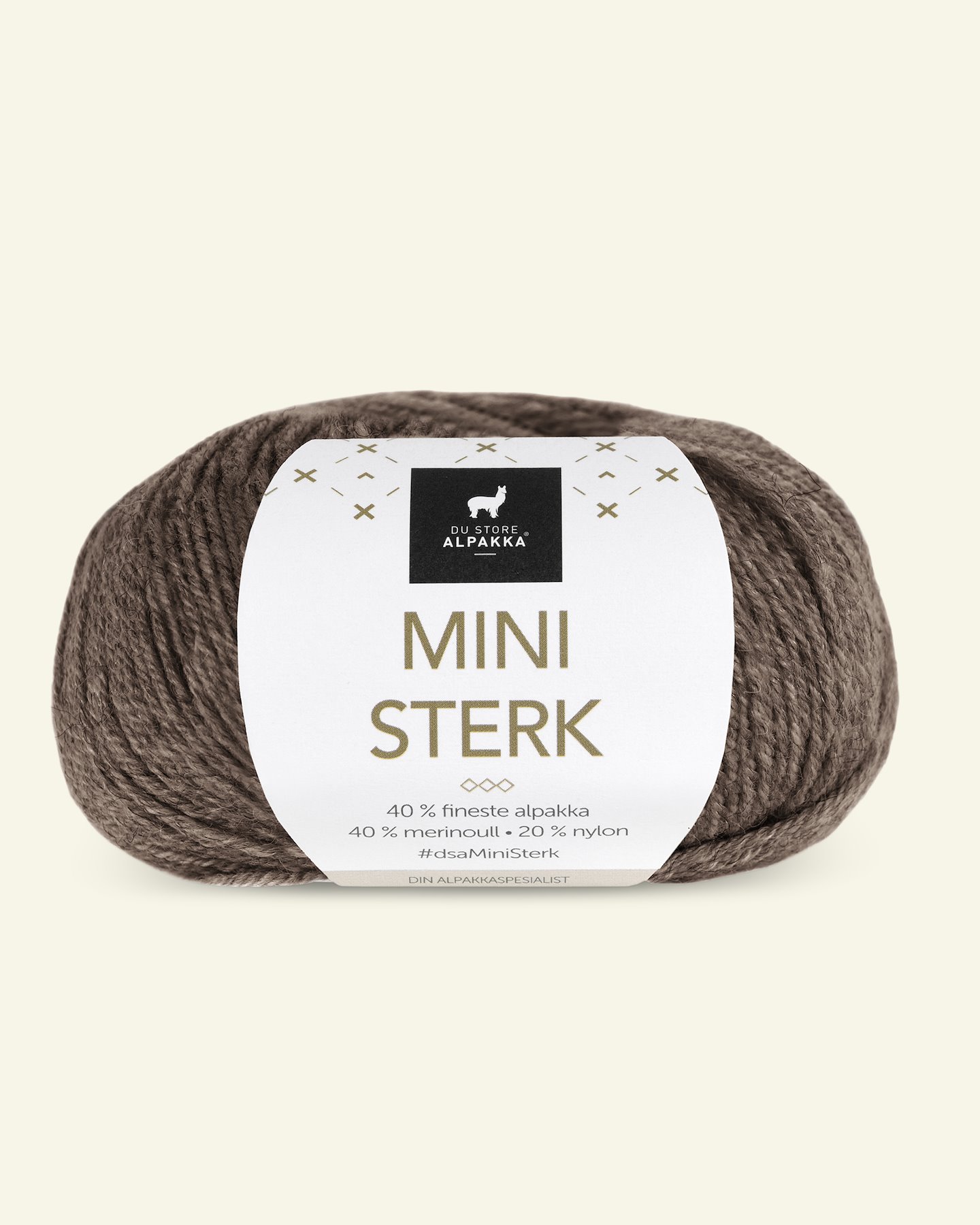 Du Store Alpakka, alpaca merino mixgarn "Mini Sterk", brun melange (824) 90000628_pack