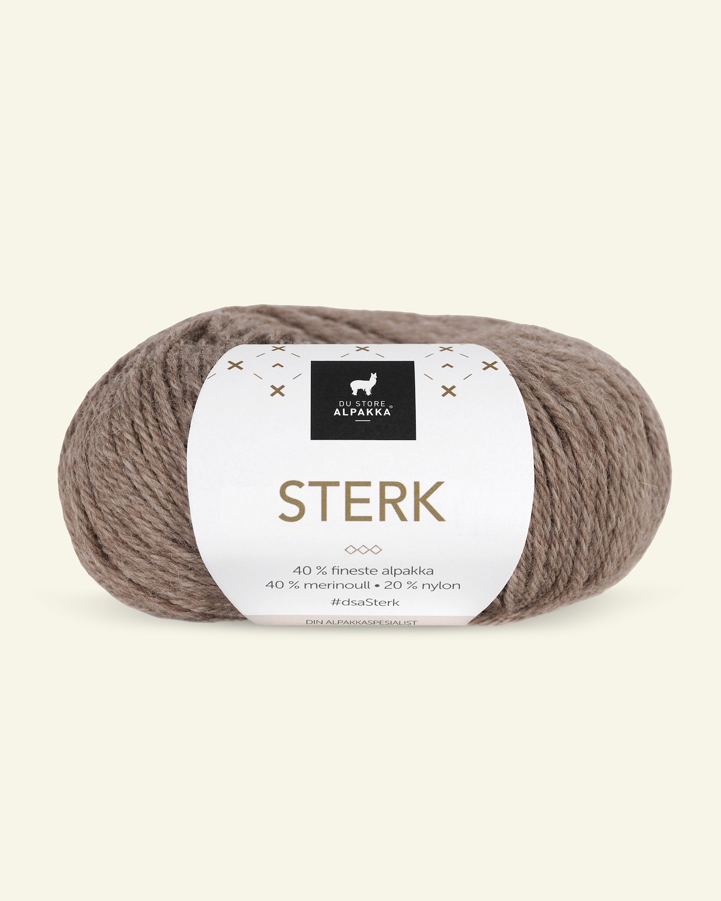 Du Store Alpakka, alpaca merino mixgarn "Sterk", lys brun melange (823) 90000664_pack