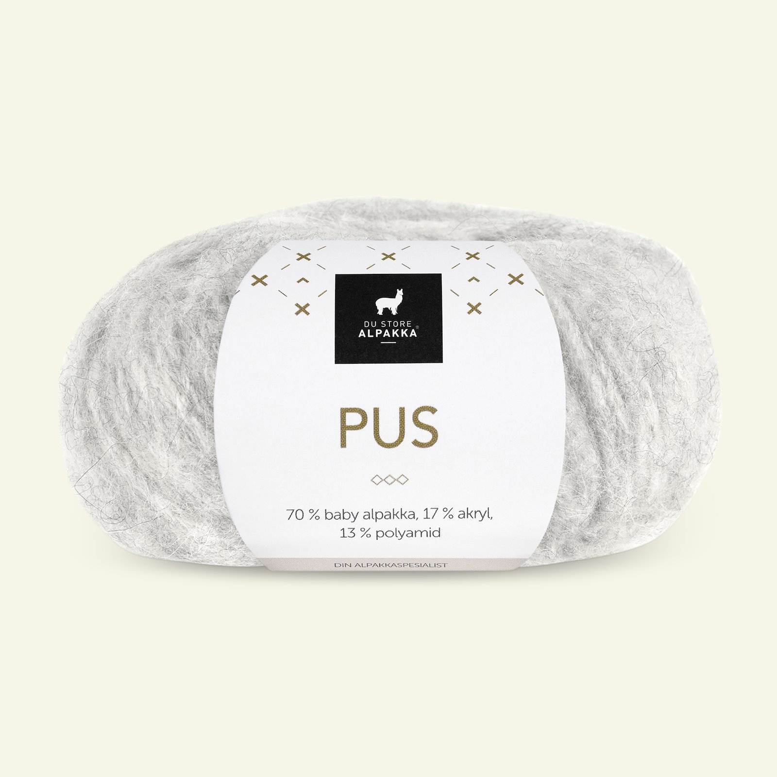 Du Store Alpakka, alpaca mixed yarn "Pus", light grey melange (4011) 90000718_pack
