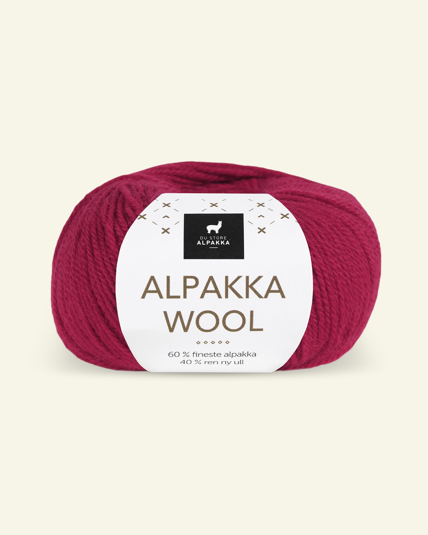 Du Store Alpakka, alpaka ullgarn "Alpakka Wool", dyb rød (521) 90000556_pack