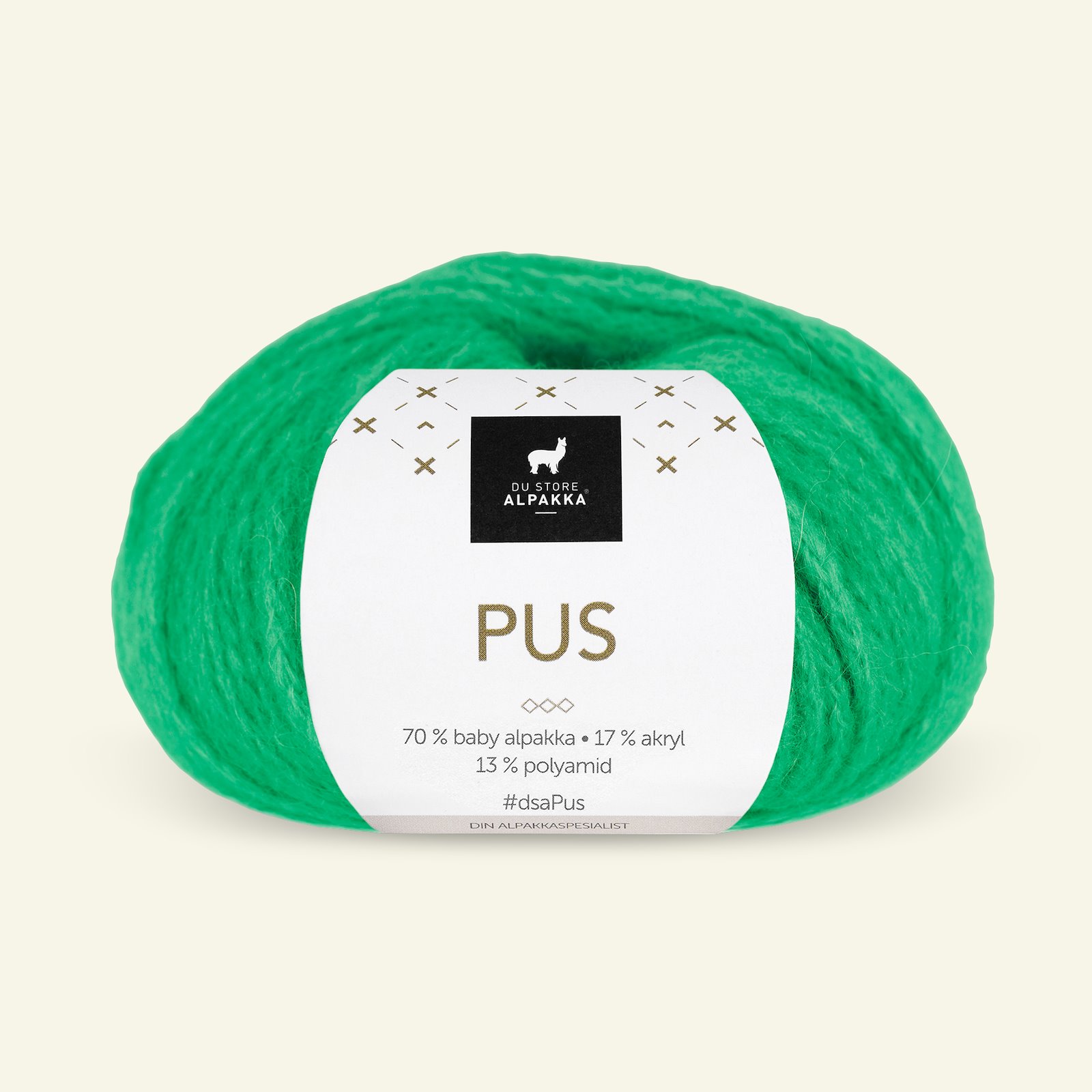 Du Store Alpakka, Alpakka blandingsgarn "Pus", skarp grønn (4055) 90000735_pack