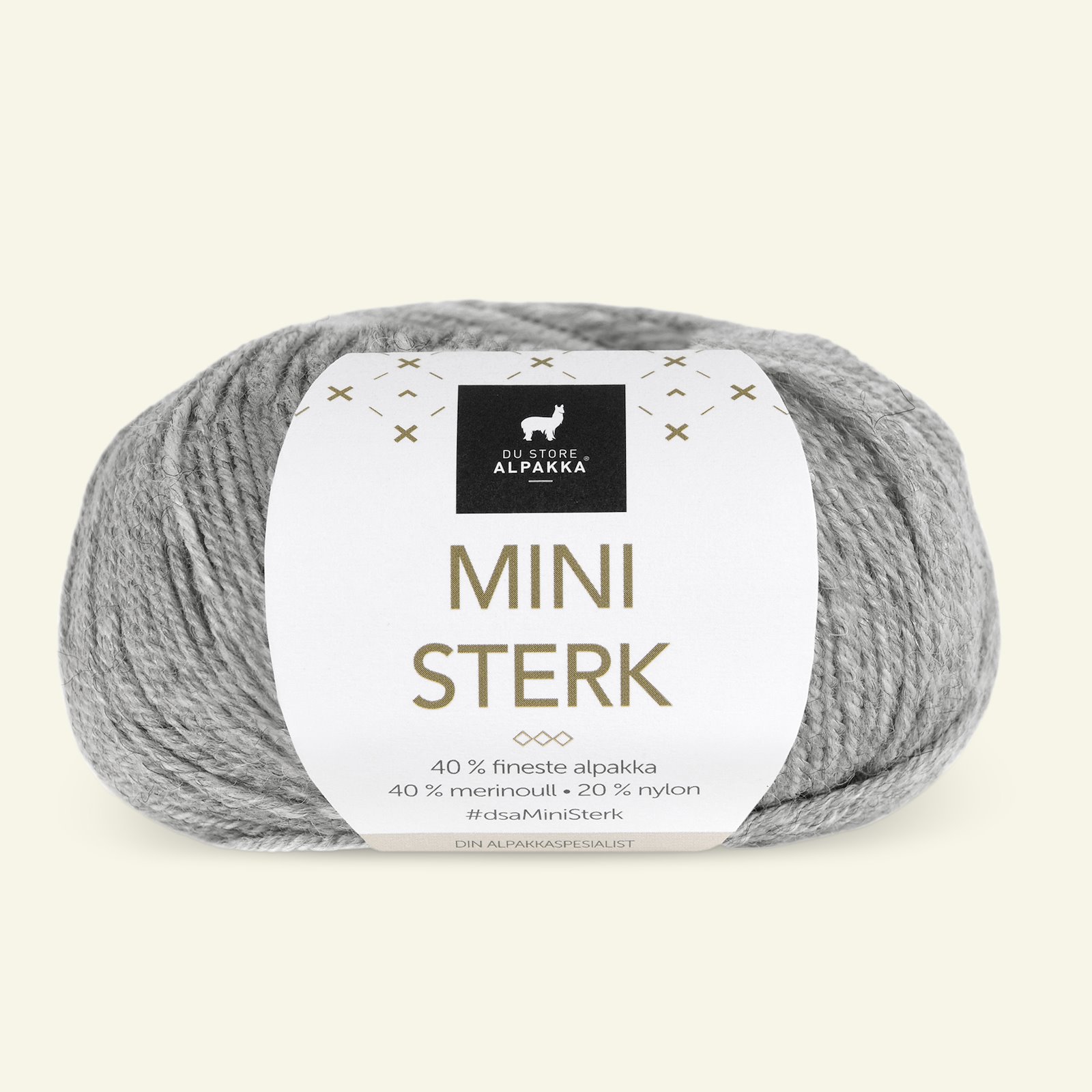 Du Store Alpakka, alpakka merino blandingsgarn "Mini Sterk", grå melert (822) 90000626_pack