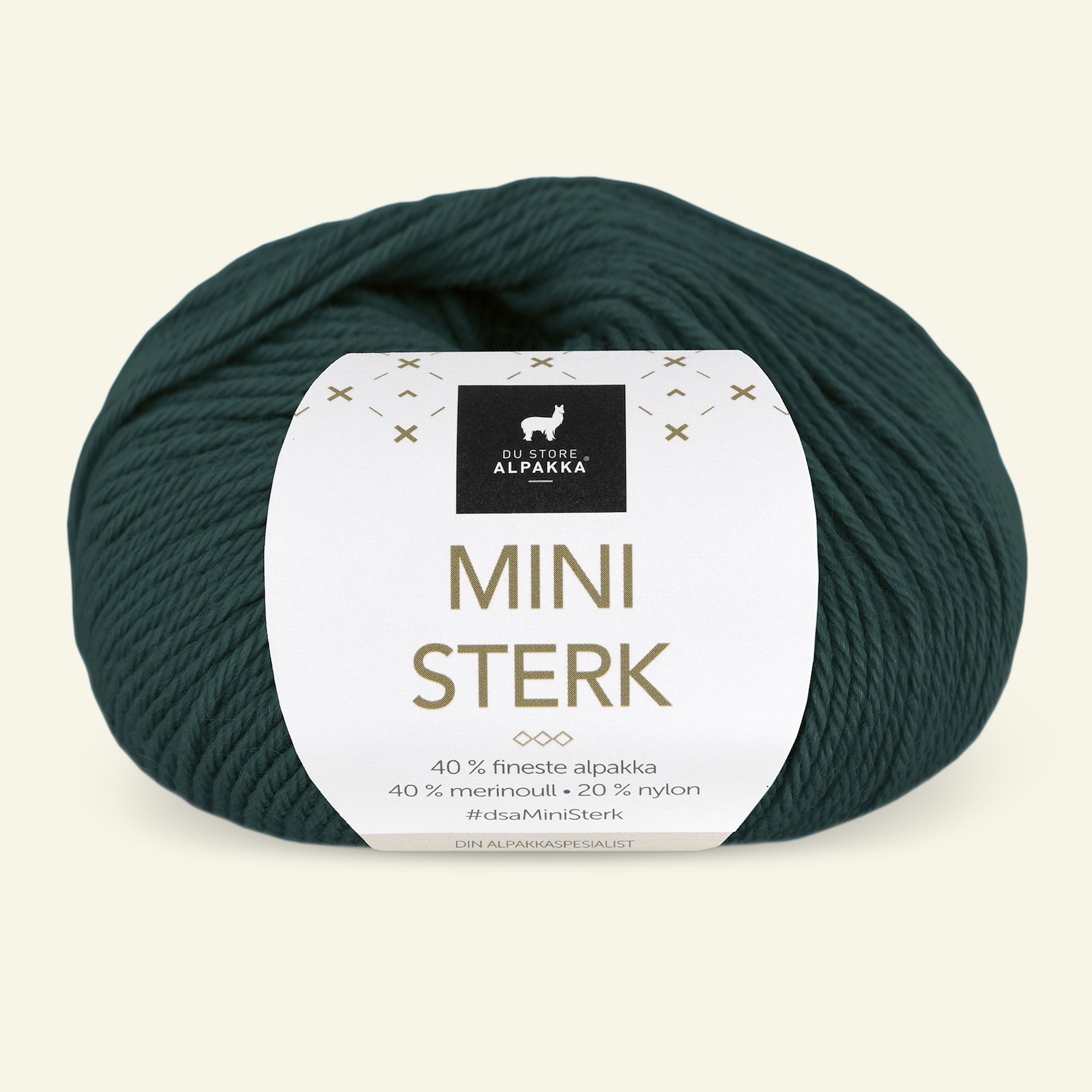 Du Store Alpakka, alpakka merino blandingsgarn "Mini Sterk", grangrønn (907) 90000650_pack