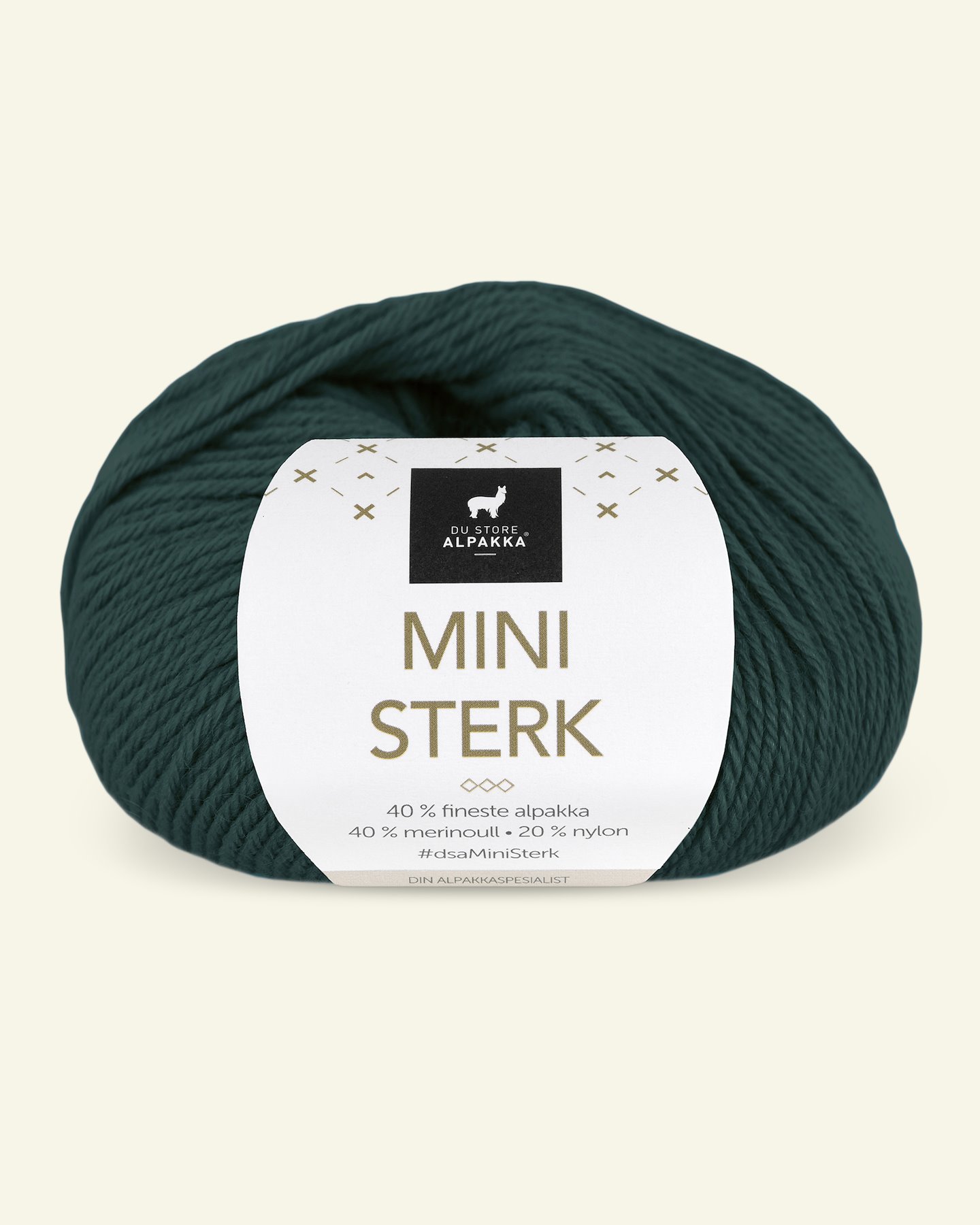 Du Store Alpakka, alpakka merino blandingsgarn "Mini Sterk", grangrønn (907) 90000650_pack