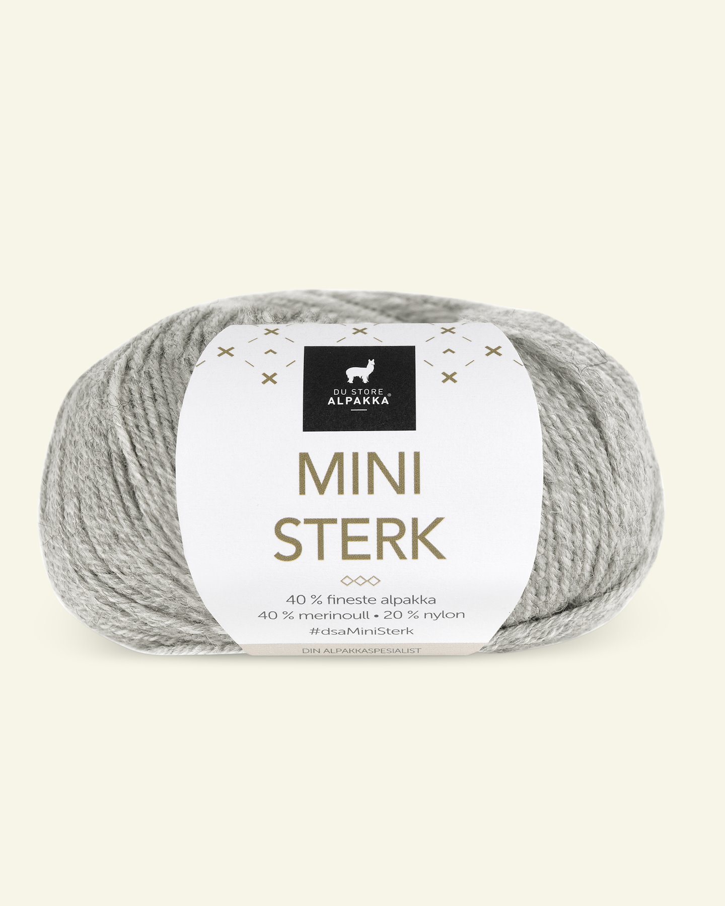 Du Store Alpakka, alpakka merino blandingsgarn "Mini Sterk", lys grå mel. (841) 90000632_pack