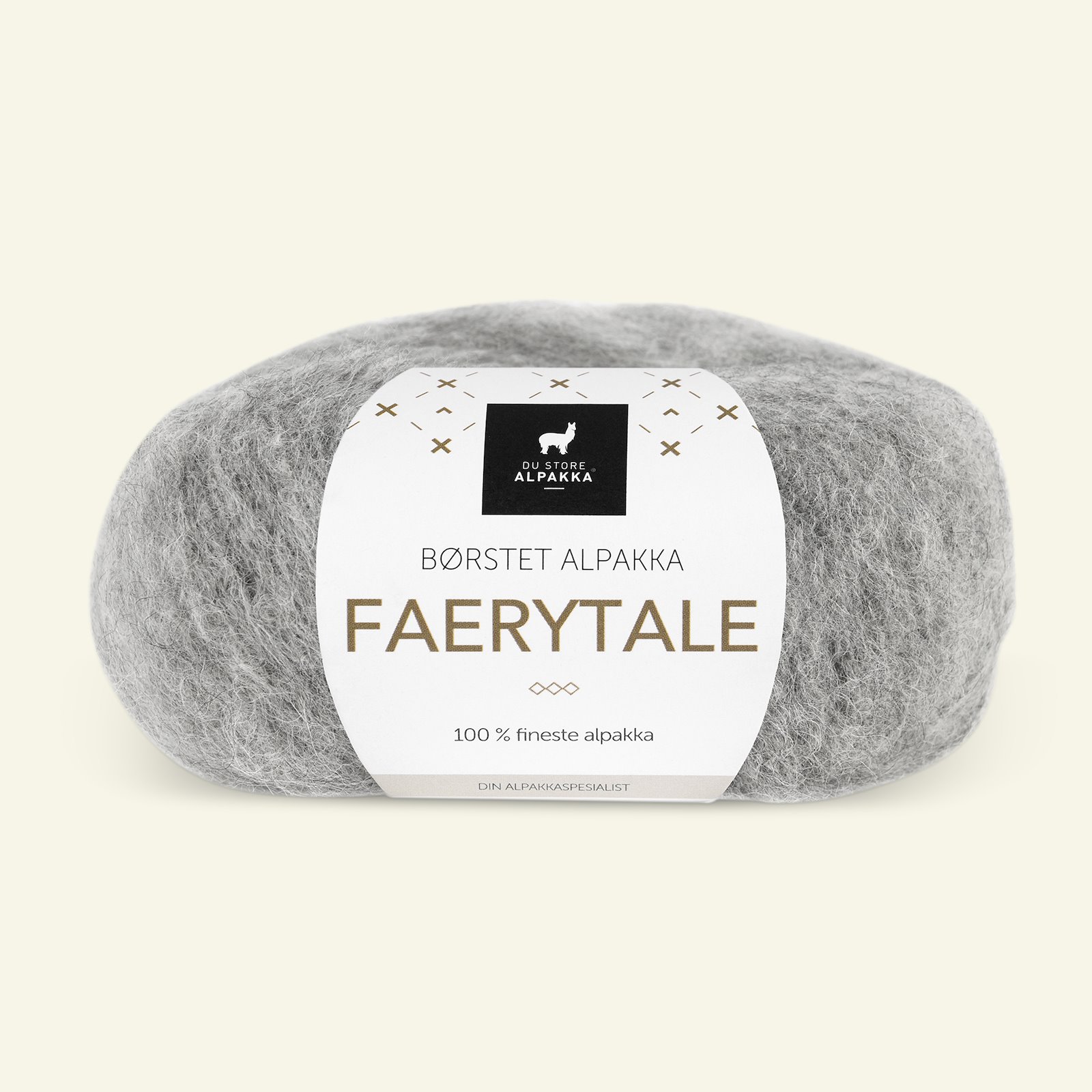 Du Store Alpakka, børsted alpacagarn "Faerytale", lys grå mel (732) 90000587_pack