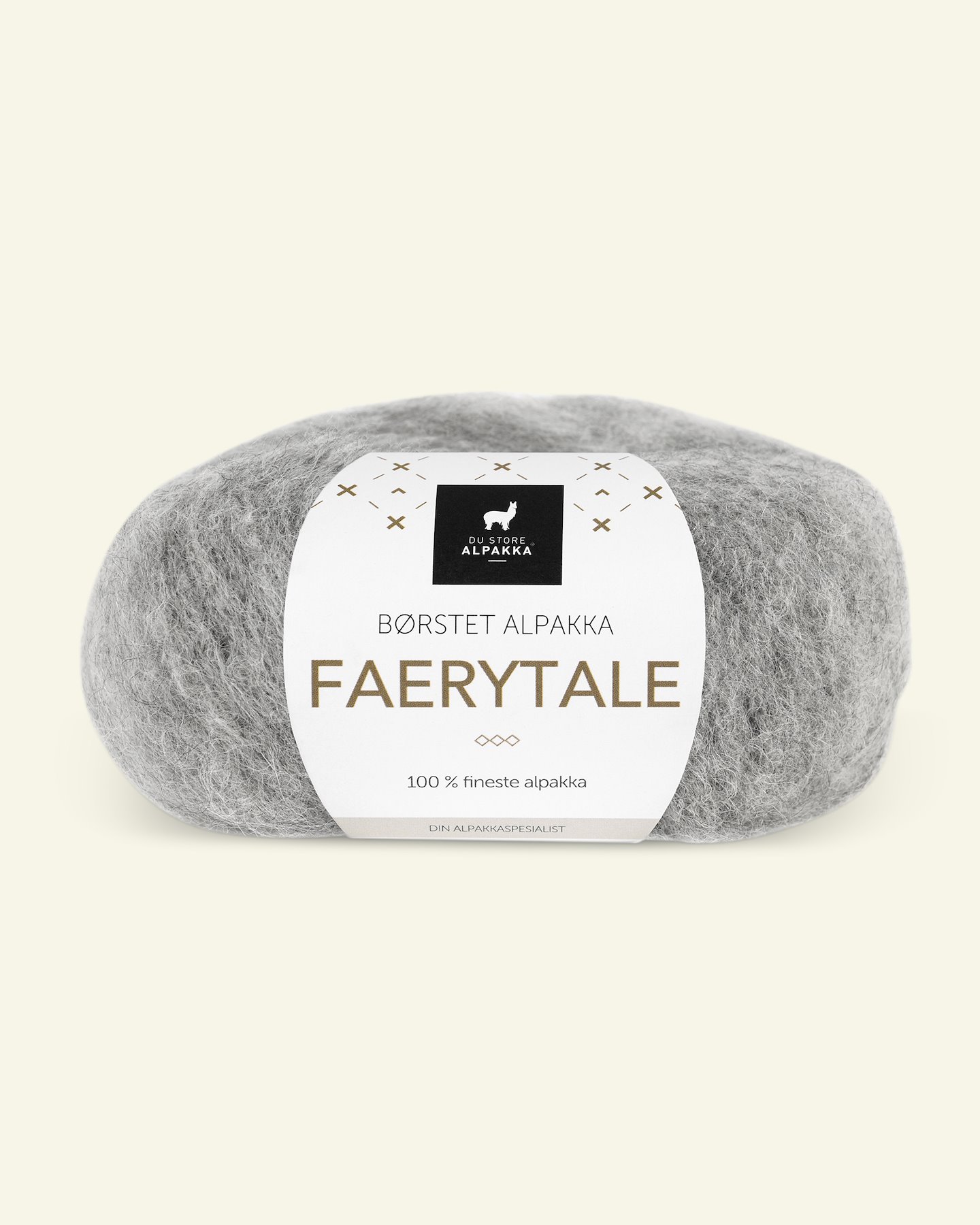 Du Store Alpakka, børsted alpacagarn "Faerytale", lys grå mel (732) 90000587_pack