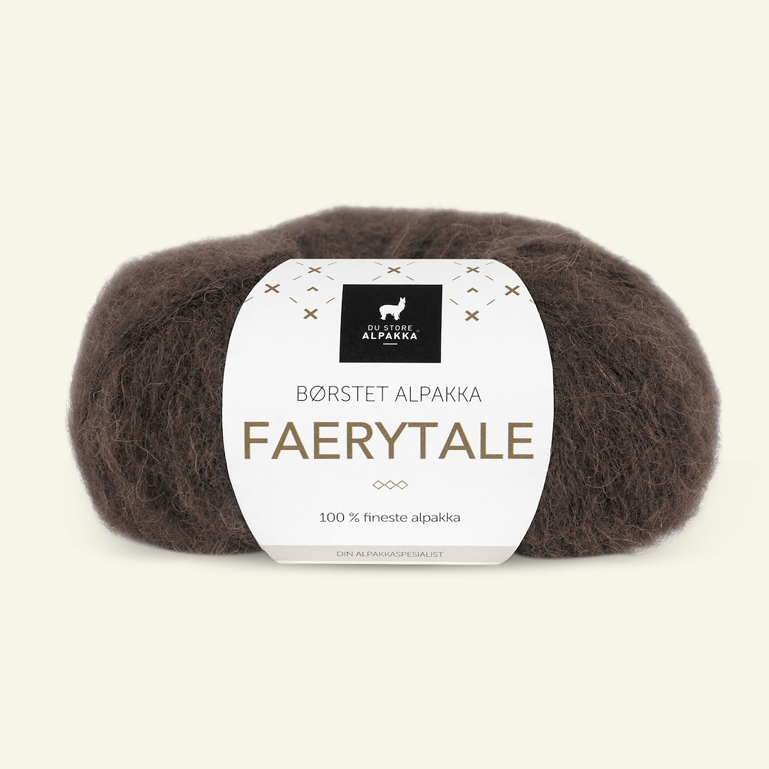 Se Du Store Alpakka, børsted alpacagarn "Faerytale", mørk brun (722) hos Selfmade