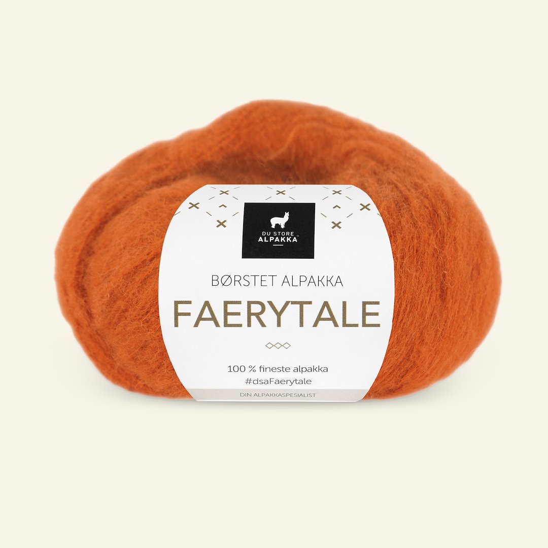 Se Du Store Alpakka, børsted alpacagarn "Faerytale", orange (806) hos Selfmade